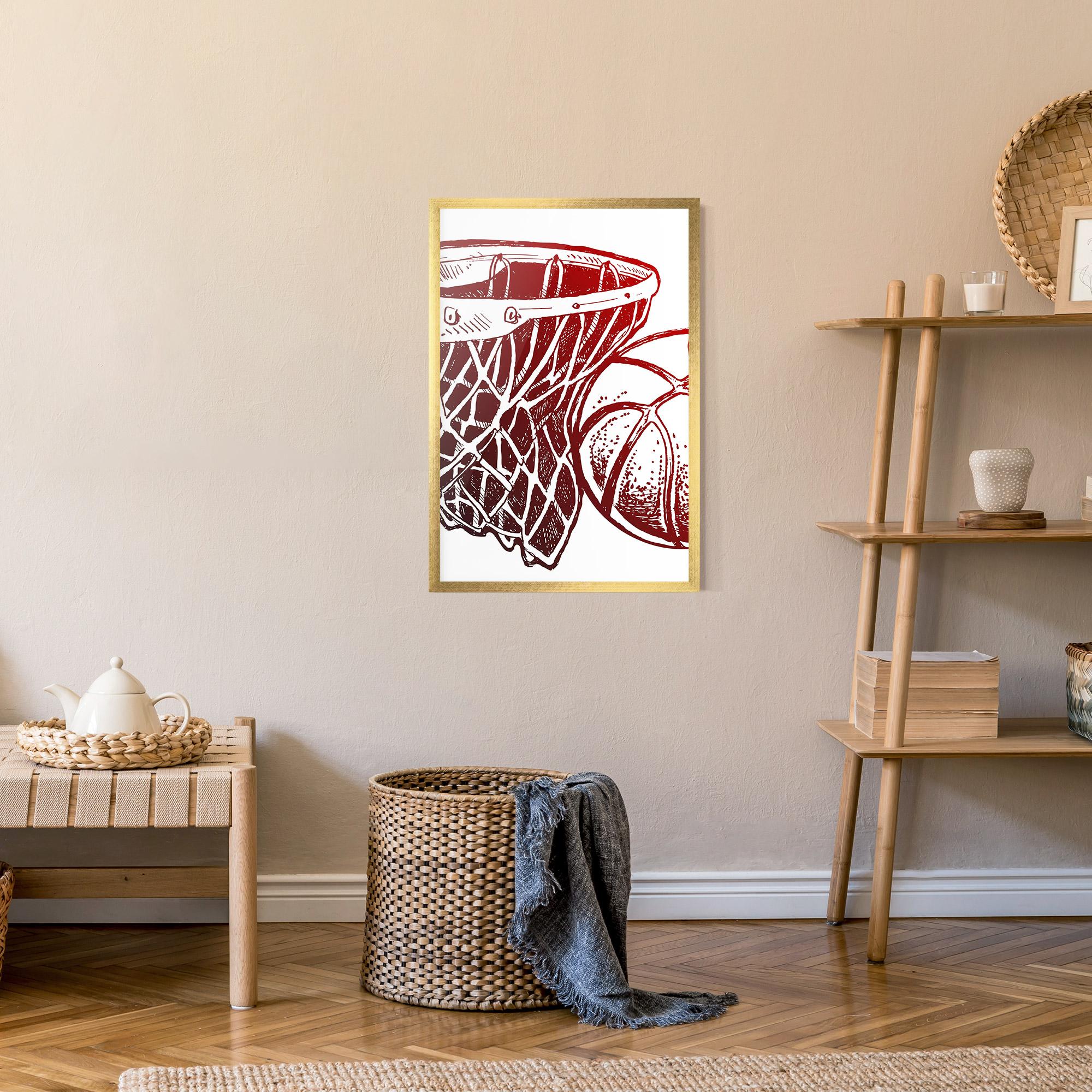 Poster Înrămat Red Basketball Hoop mockup 9