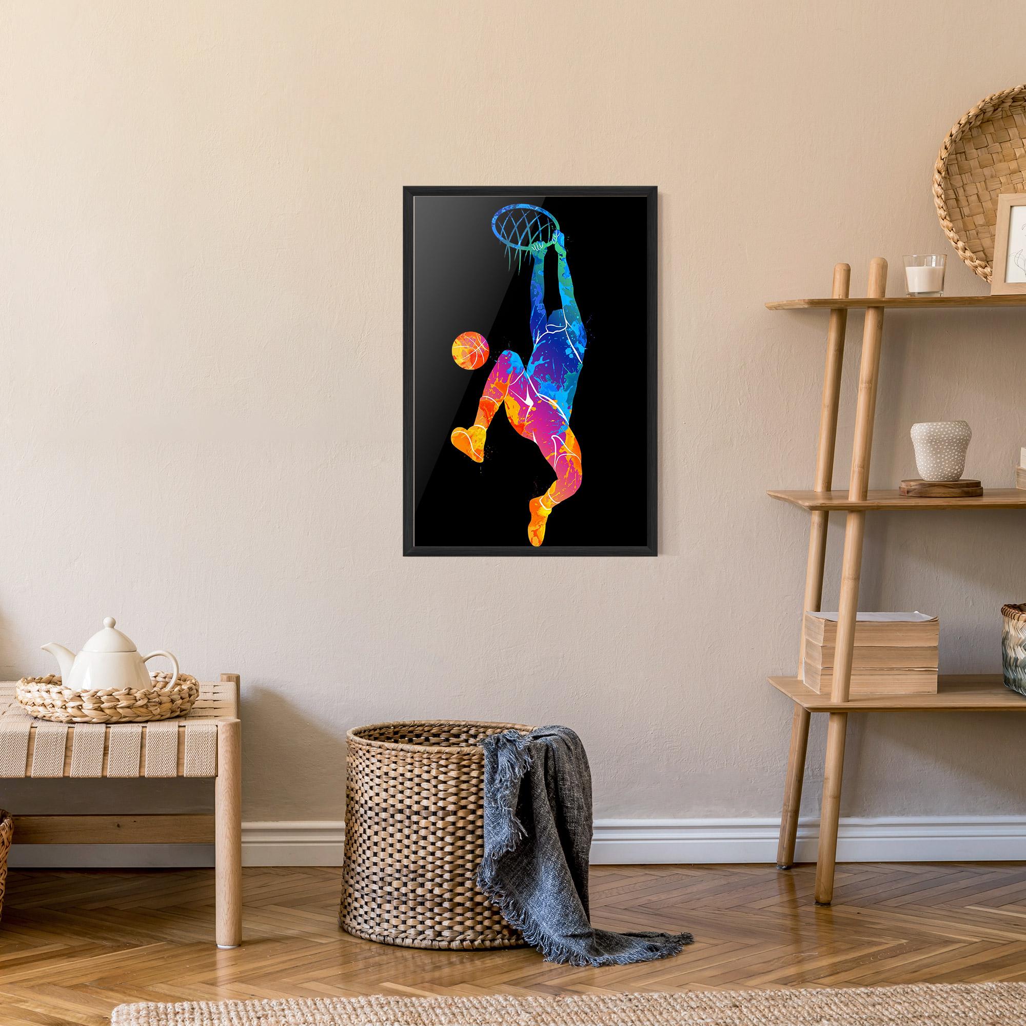 Poster Înrămat Blue Basket Hoop mockup 9