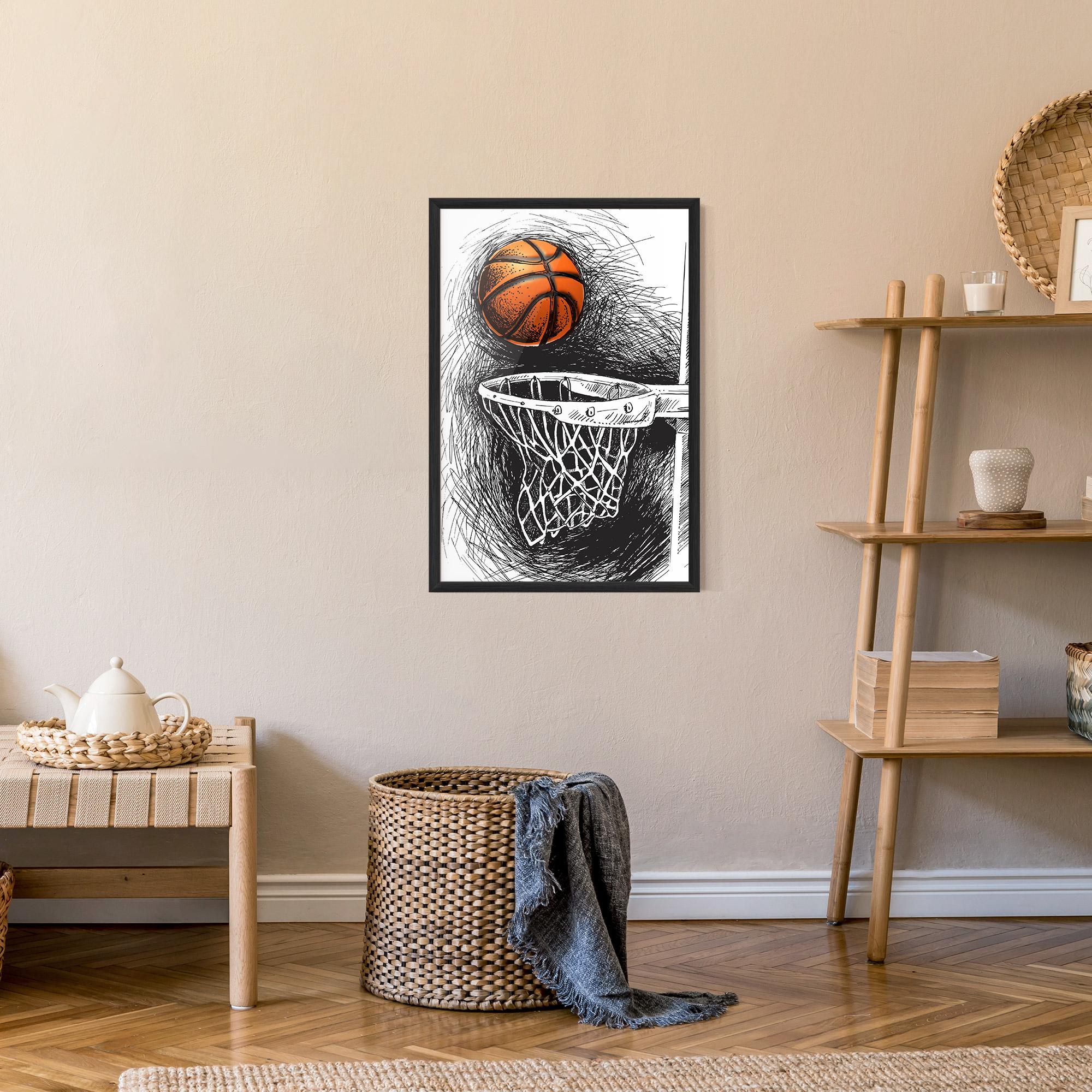 Poster Înrămat Grey Line Basket mockup 9