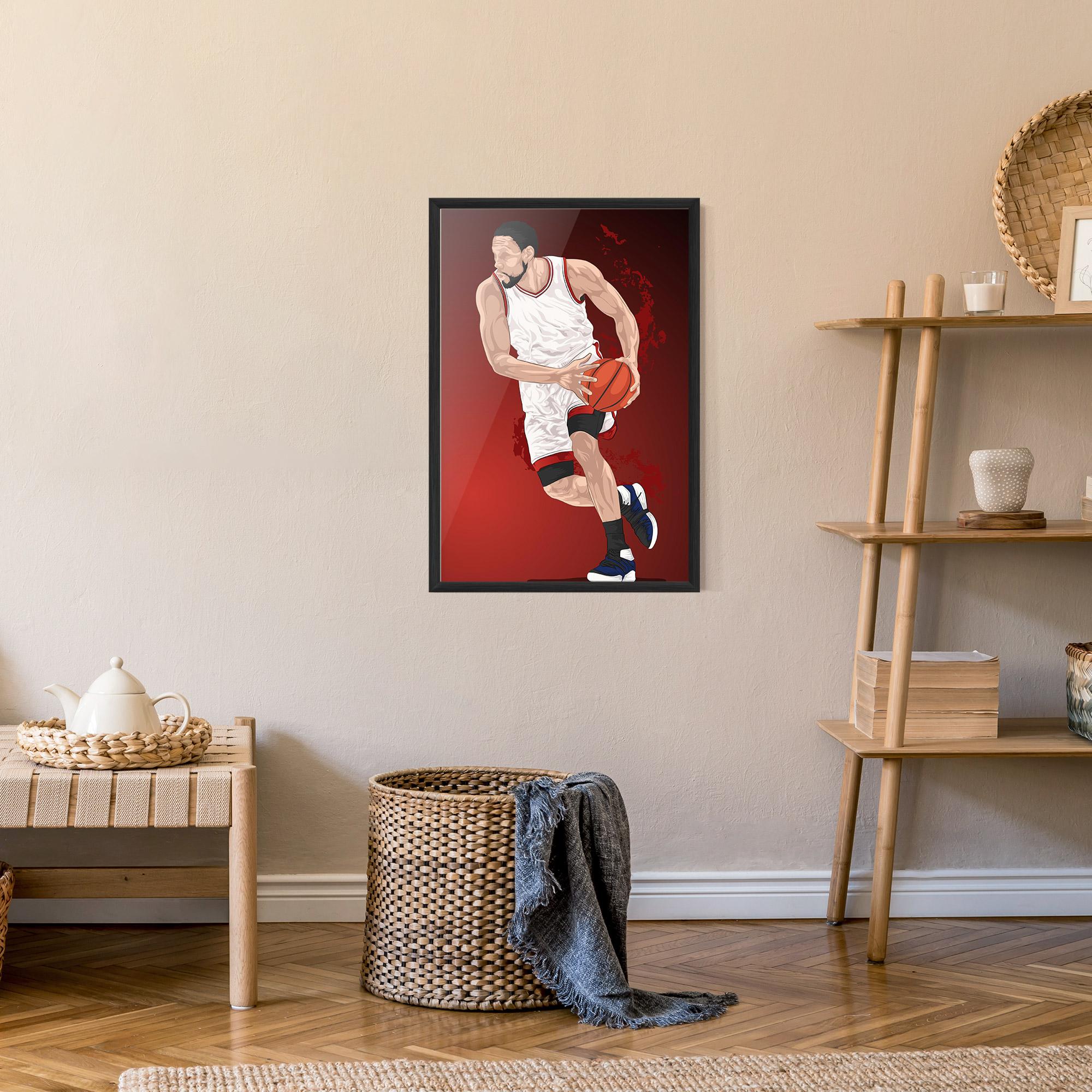 Poster Înrămat Red Fire Basket mockup 9