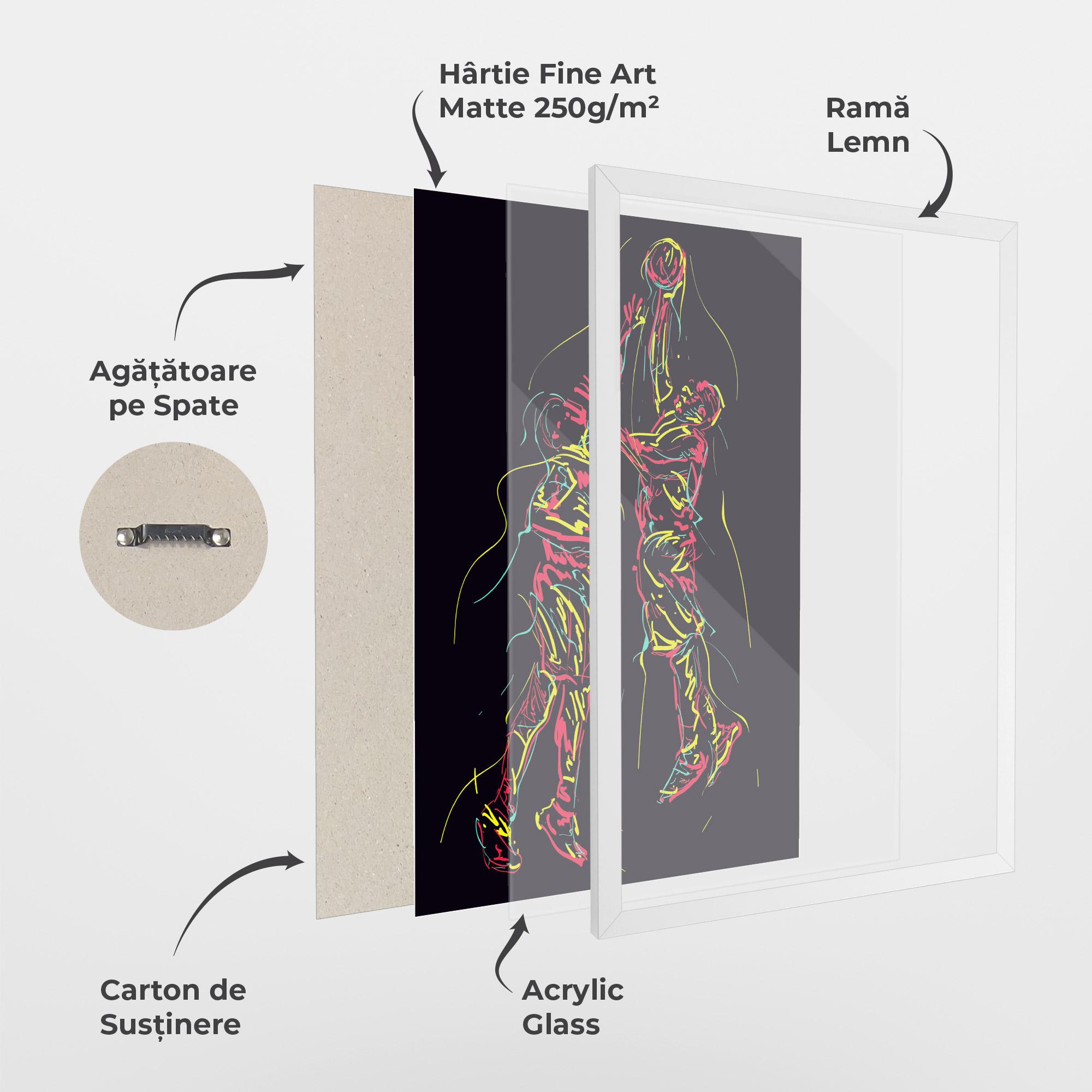 Poster Înrămat Basket Line Jump mockup 1