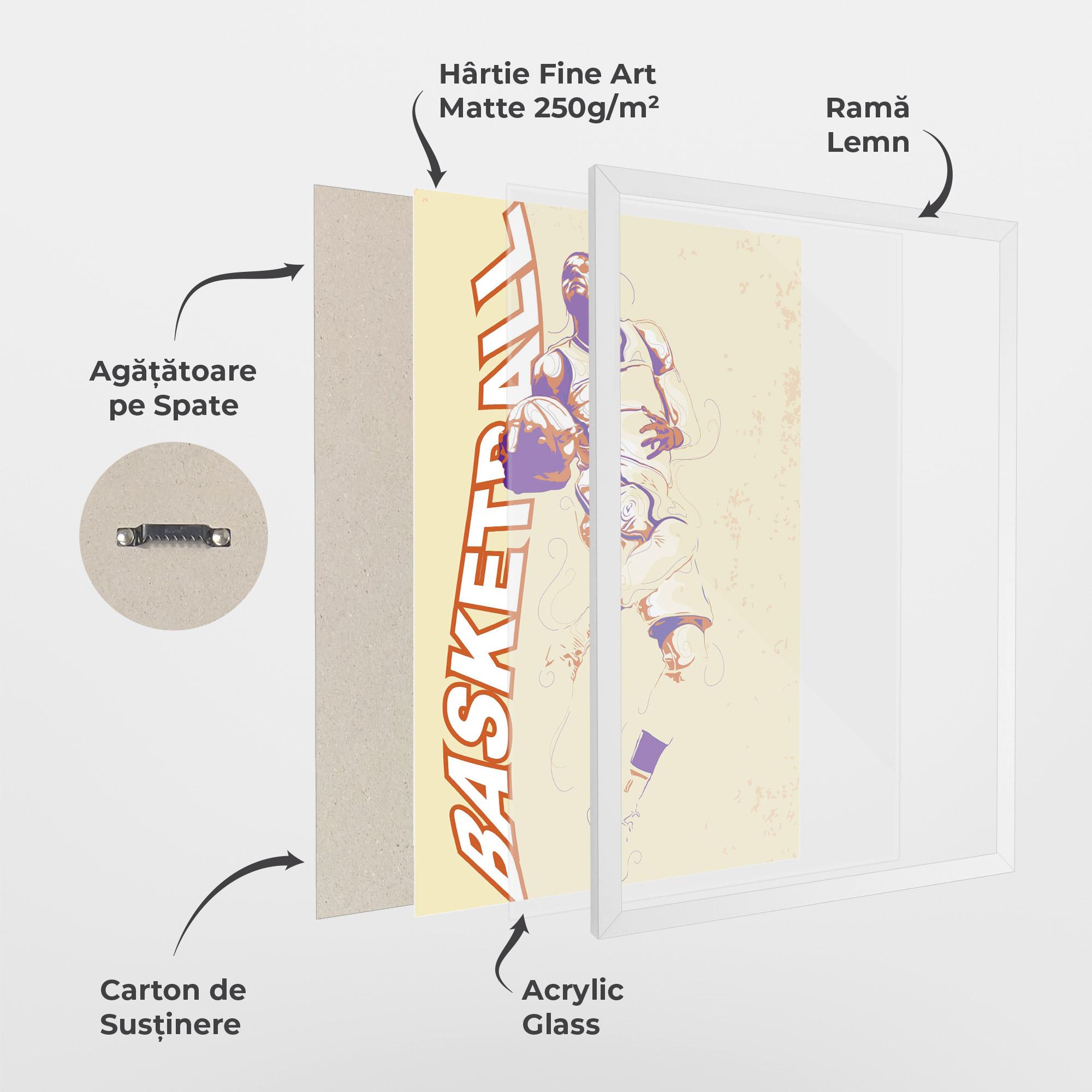 Poster Înrămat Basketball Cream mockup 1