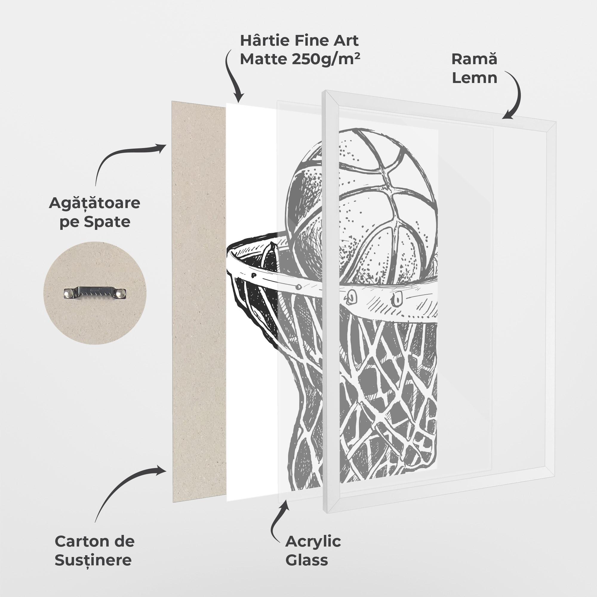 Poster Înrămat Basketball Grey Hoop mockup 1