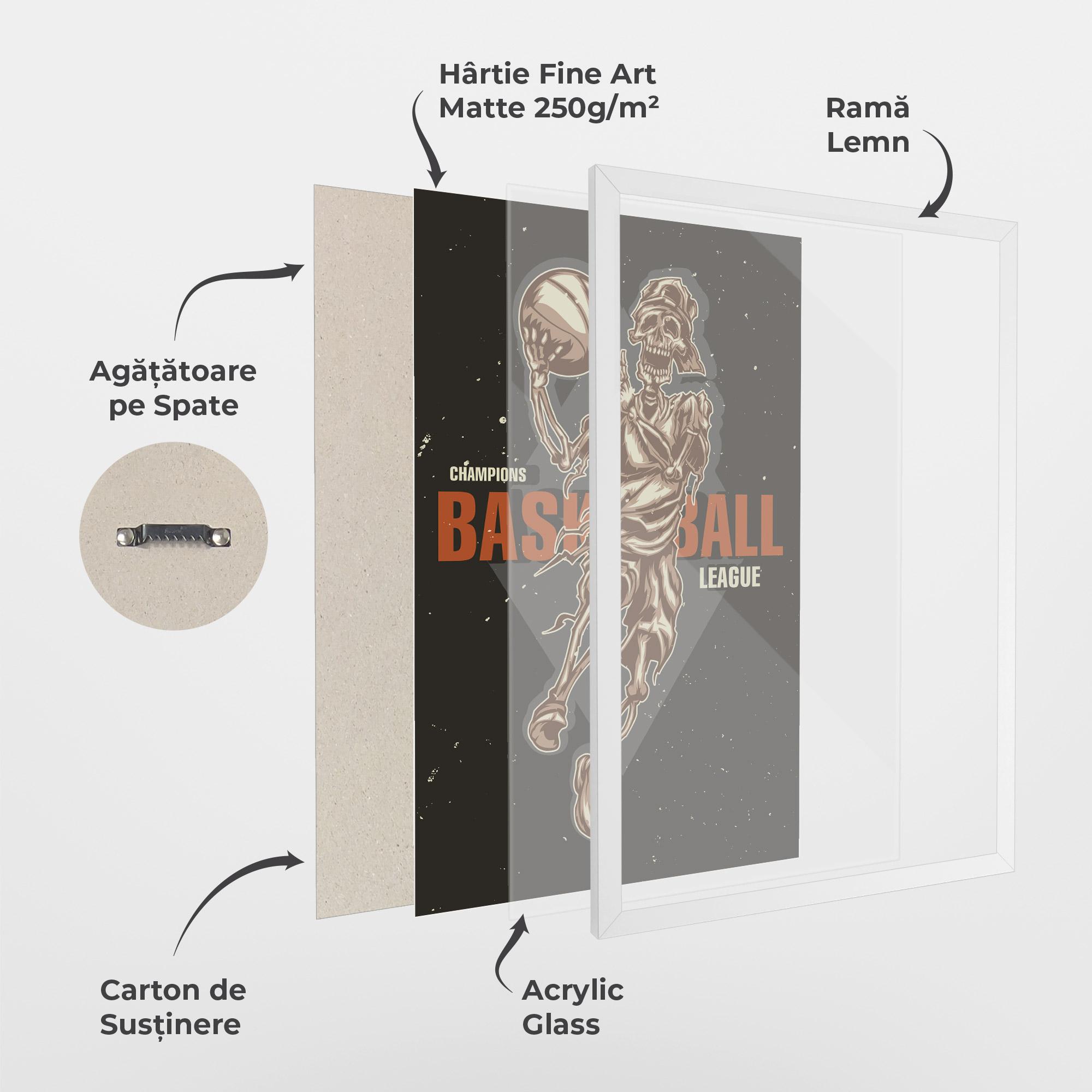 Poster Înrămat Basketball League mockup 1