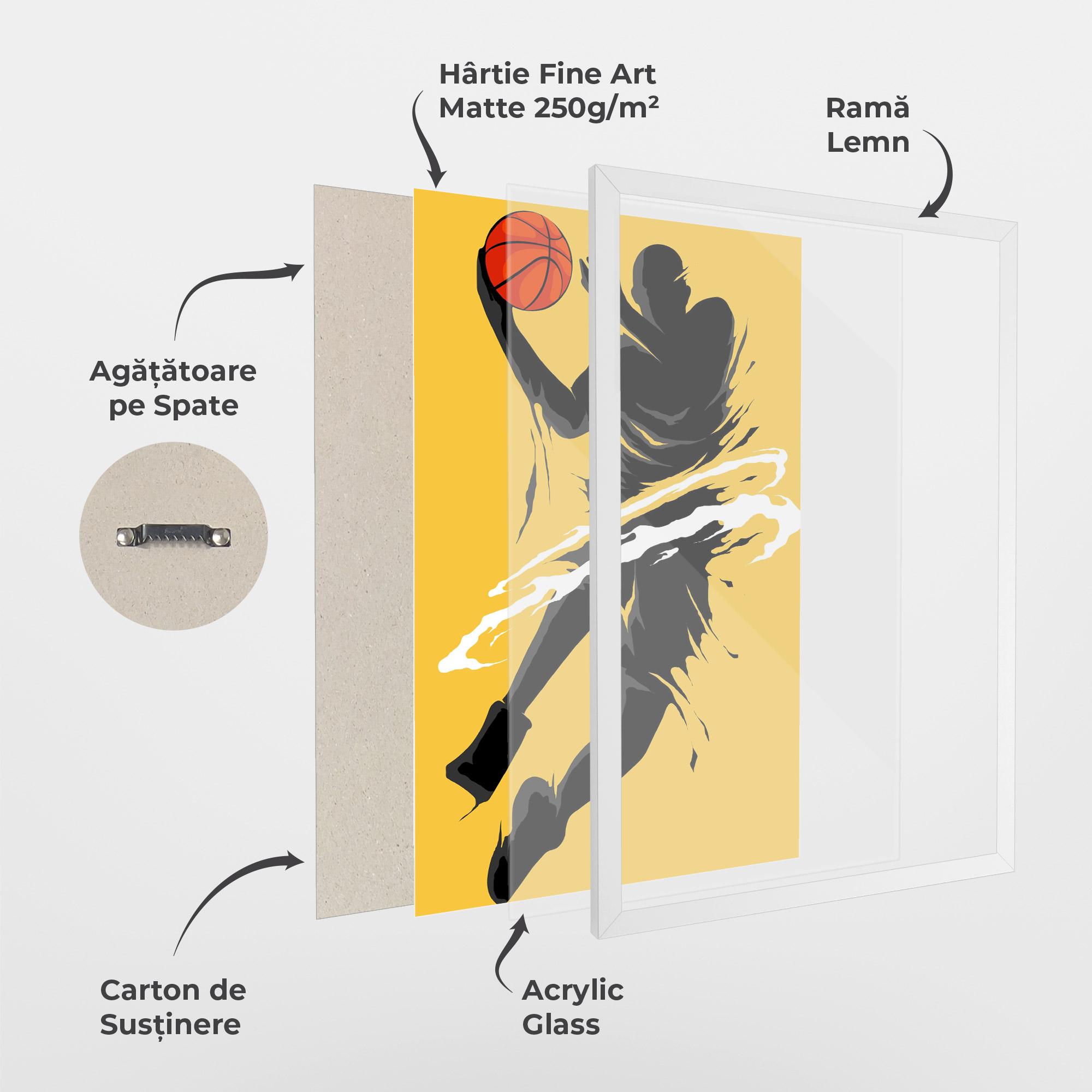 Poster Înrămat Basketball Smoke mockup 1