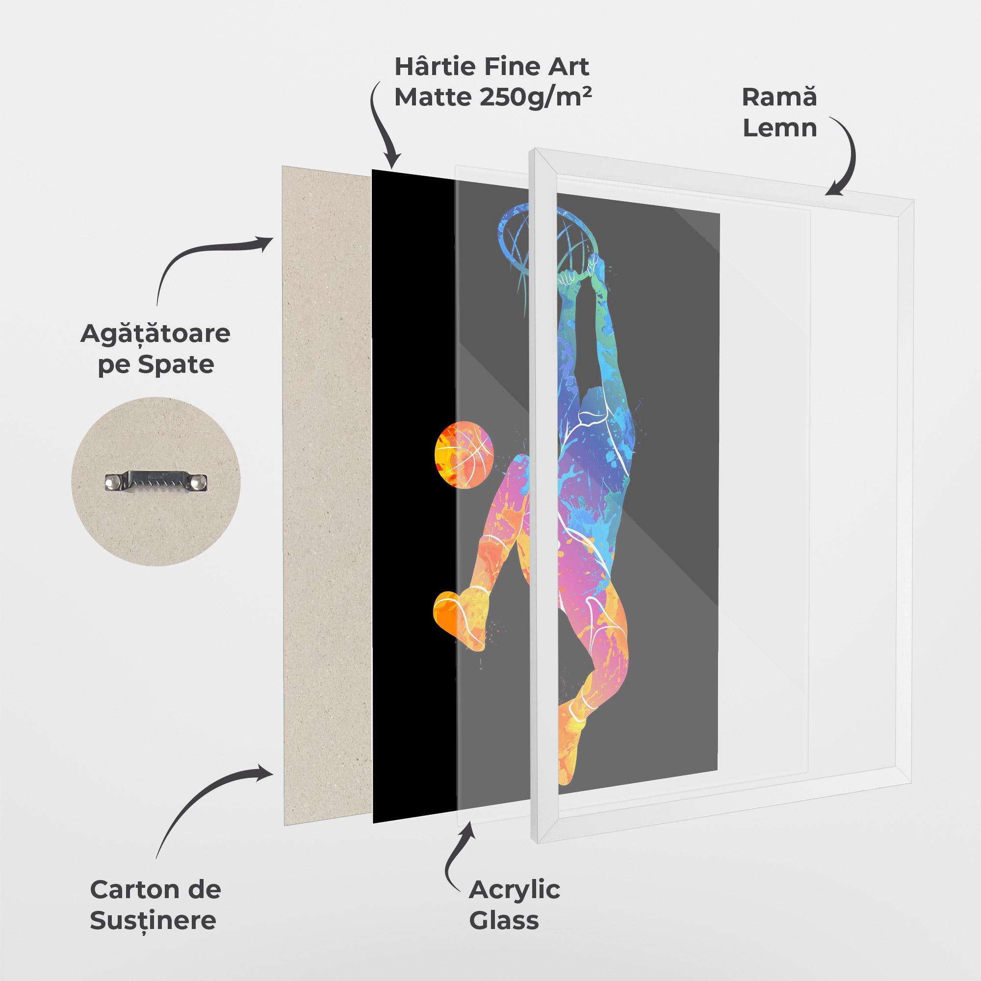 Poster Înrămat Blue Basket Hoop mockup 1