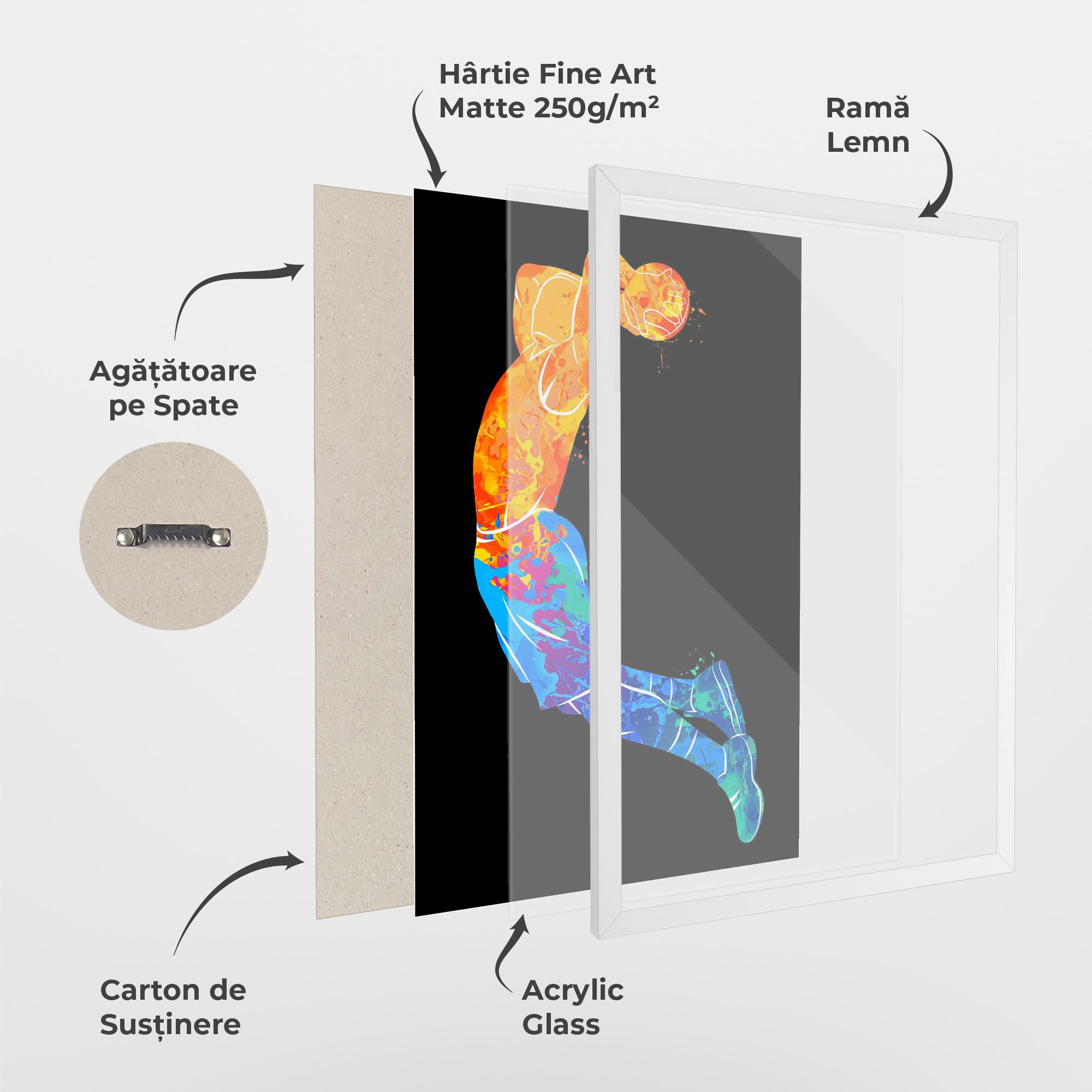 Poster Înrămat Blue Orange Basket mockup 1