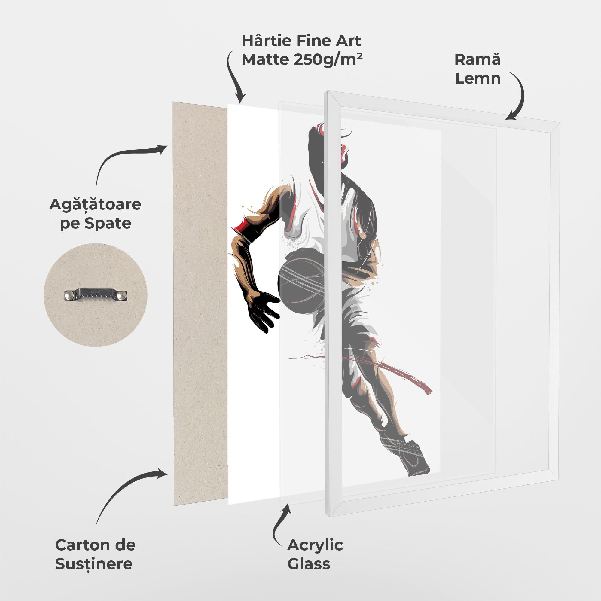 Poster Înrămat Dribbling Run mockup 1