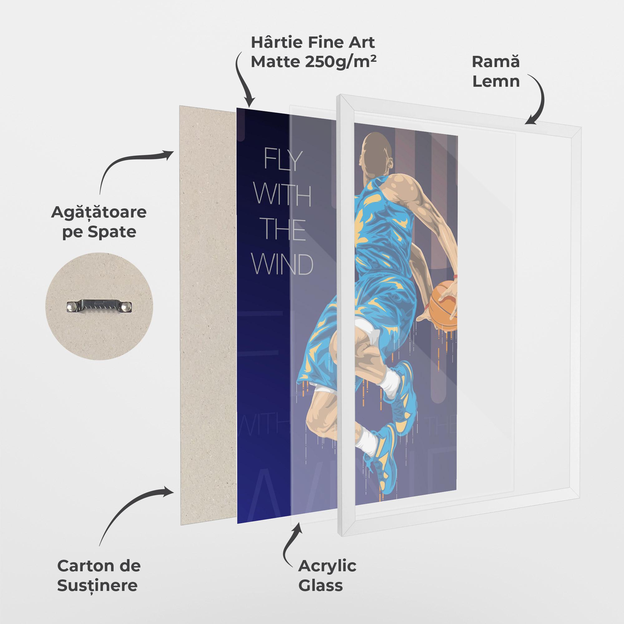 Poster Înrămat Fly With The Wind mockup 1