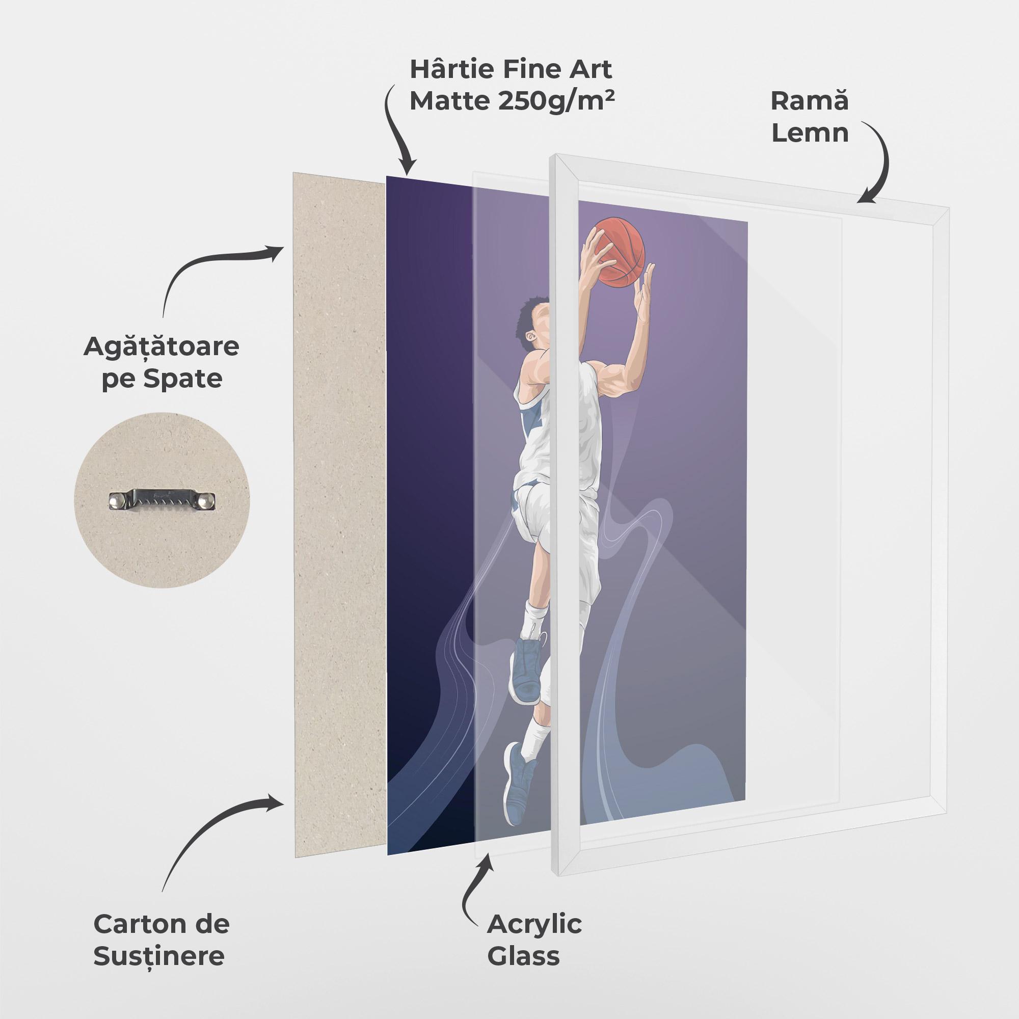 Poster Înrămat Flying Player mockup 1