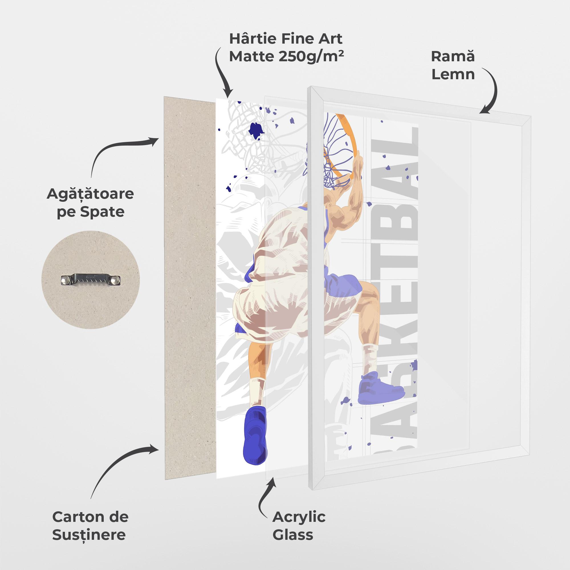 Poster Înrămat Grey Basketball mockup 1