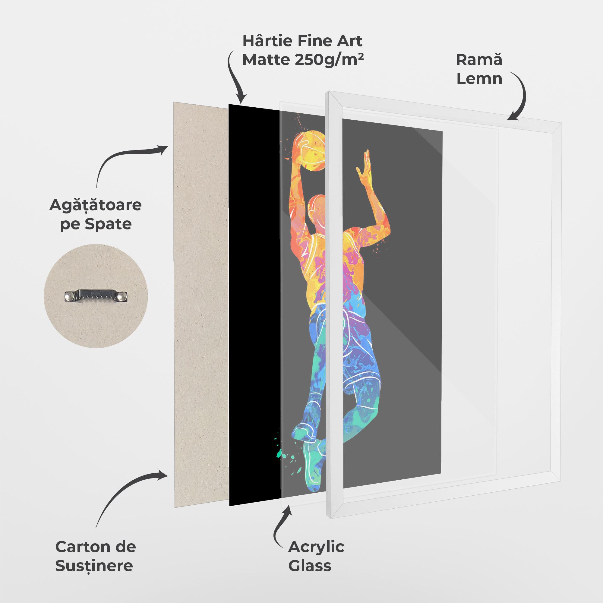 Poster Înrămat Orange Blue Basket mockup 1