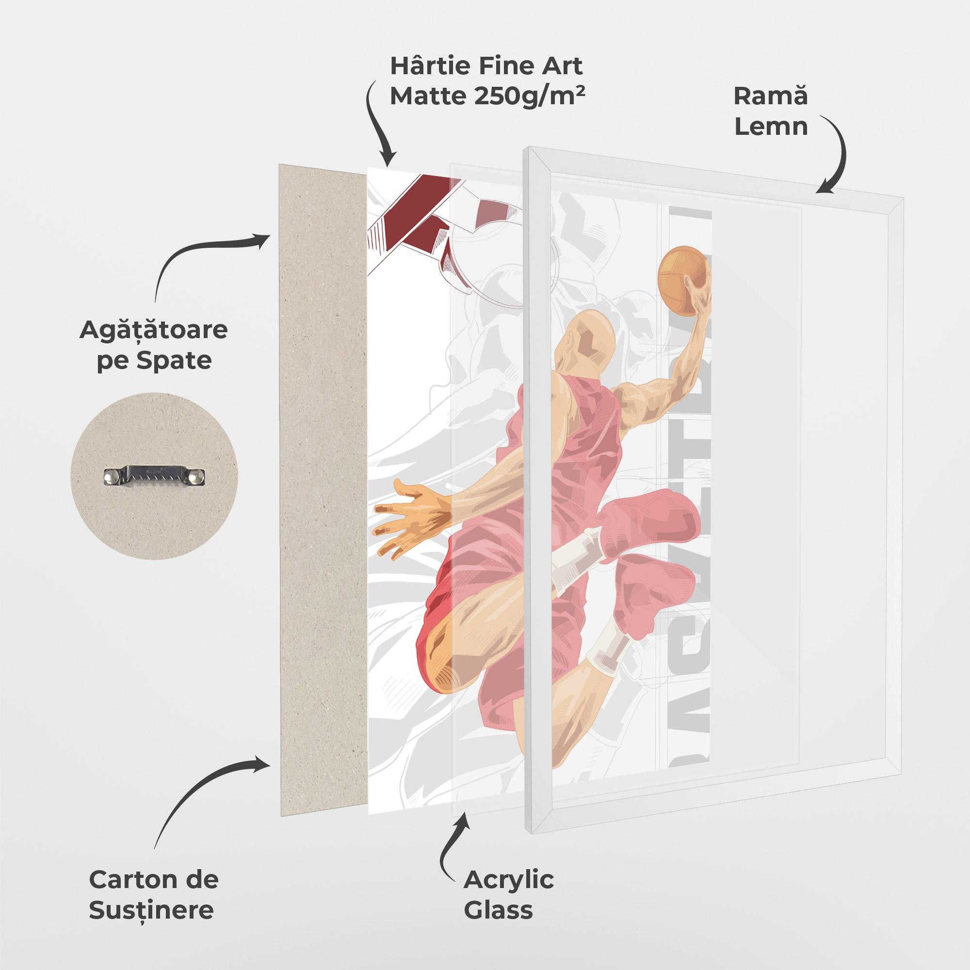 Poster Înrămat Pink Basketball mockup 1