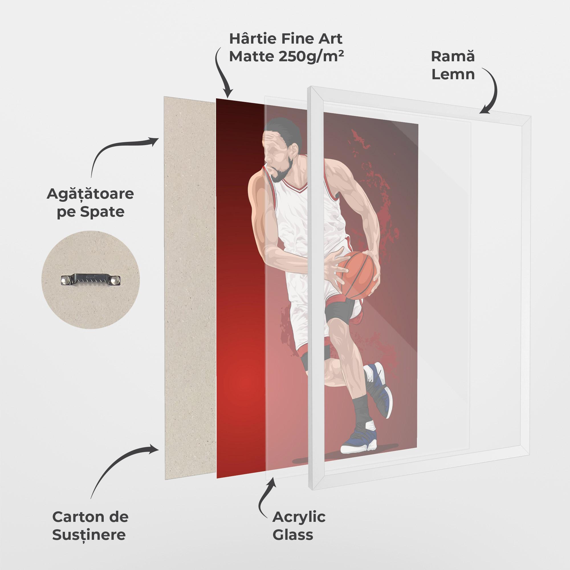 Poster Înrămat Red Fire Basket mockup 1