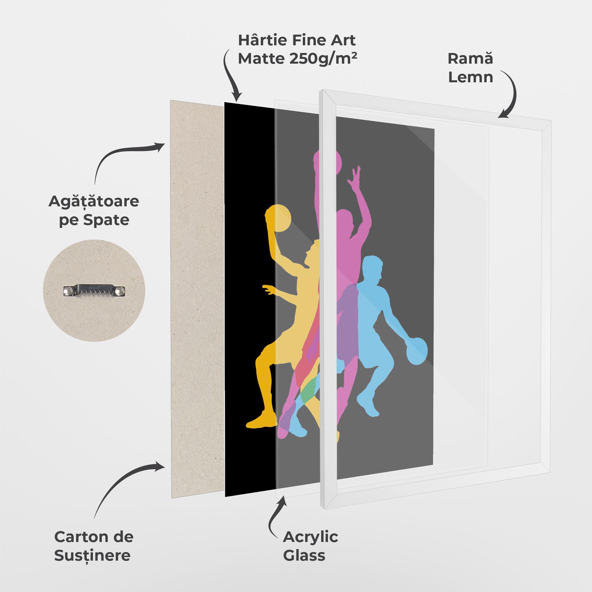 Poster Înrămat Three Basket Players mockup 1