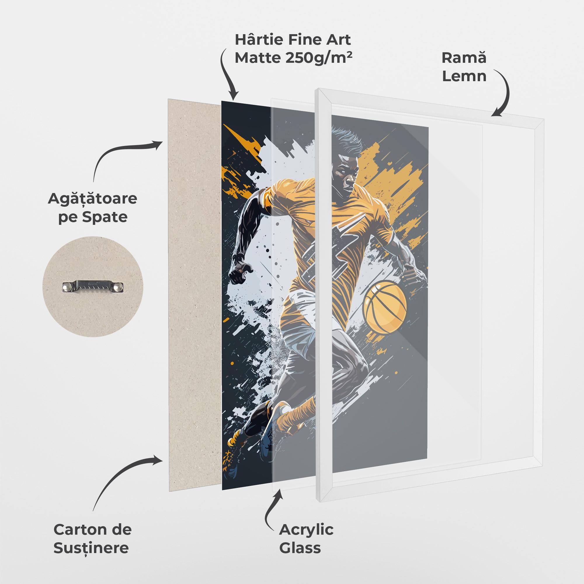 Poster Înrămat Yellow White Basket mockup 1