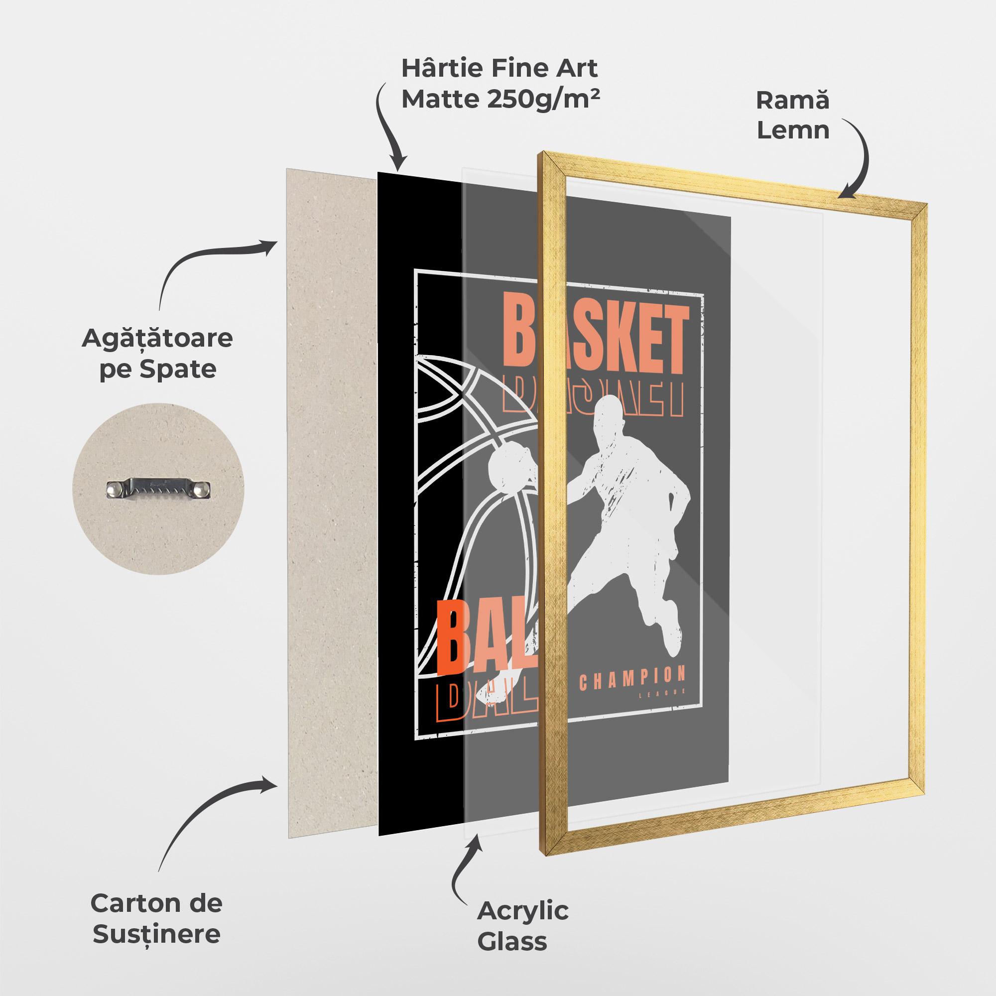 Poster Înrămat Basket Champion mockup 1