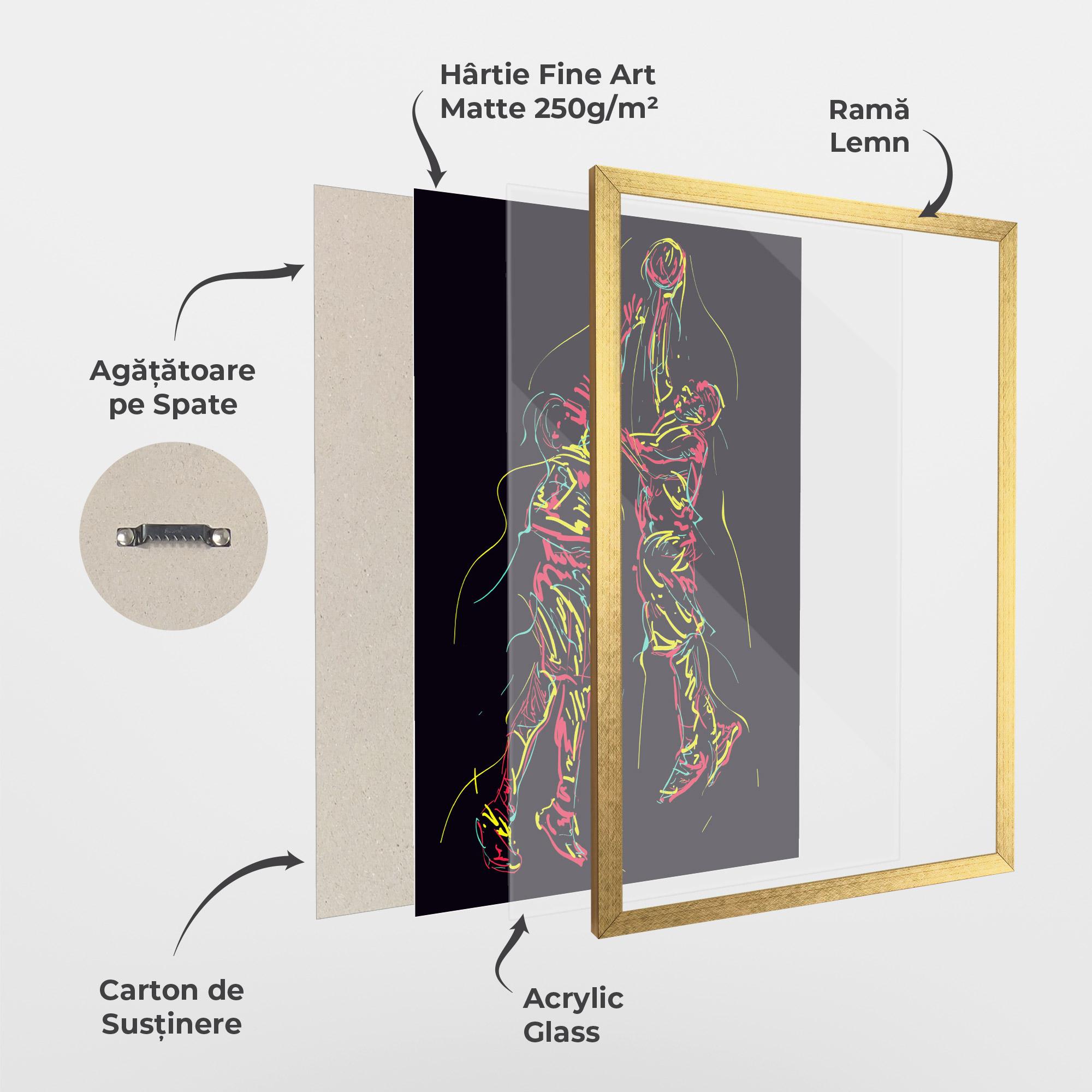 Poster Înrămat Basket Line Jump mockup 1
