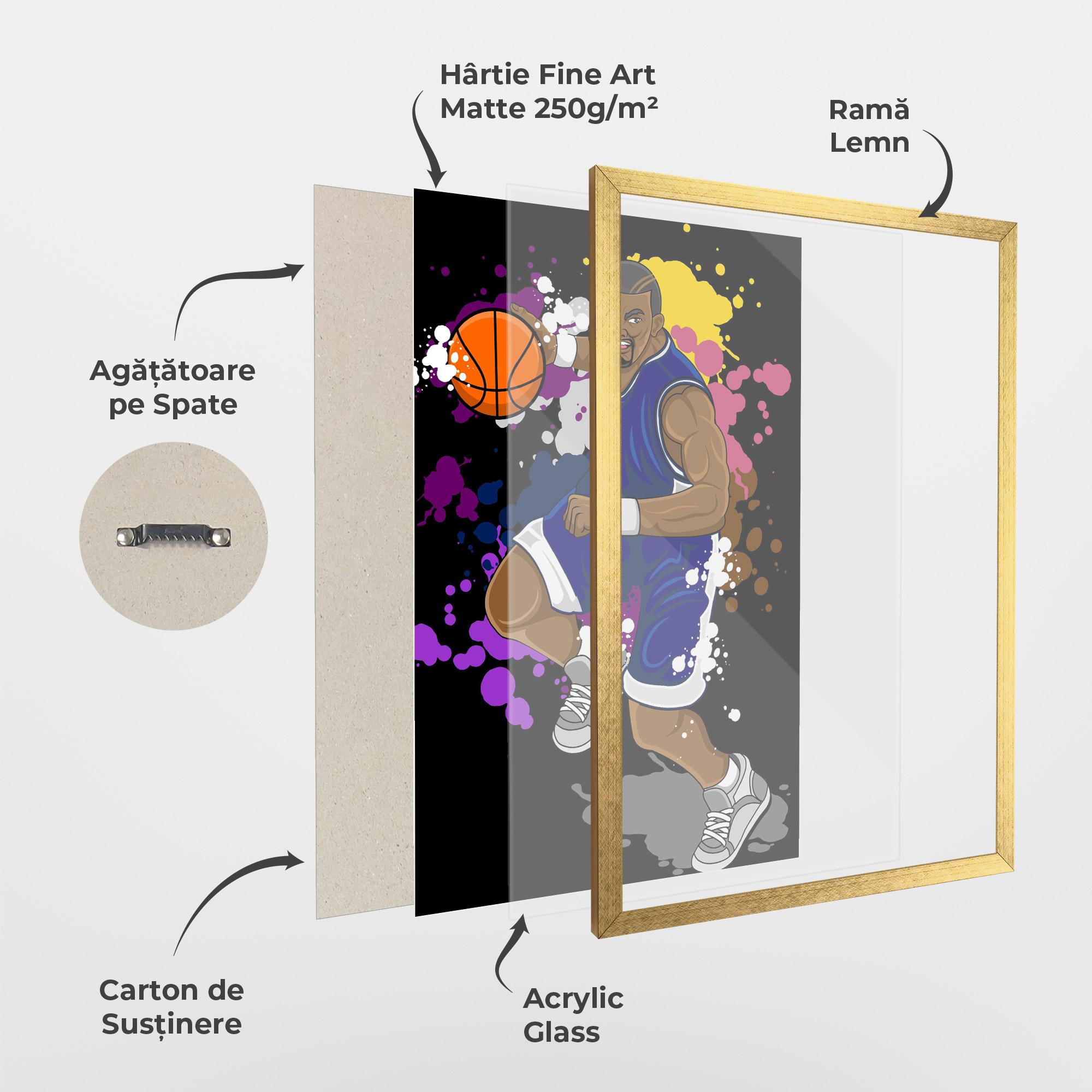 Poster Înrămat Basketball Character mockup 1