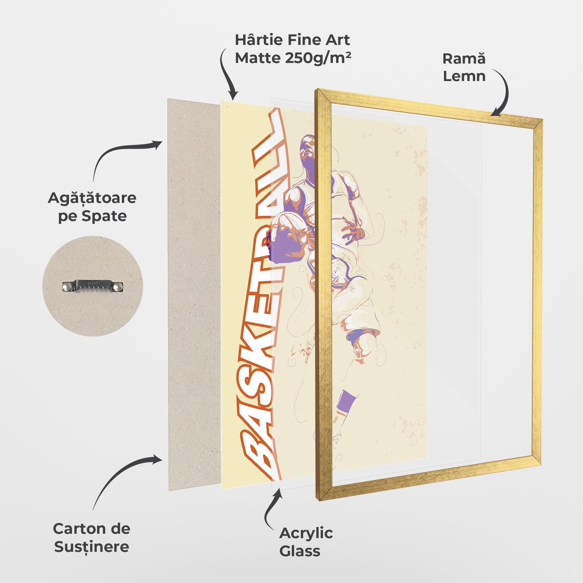 Poster Înrămat Basketball Cream mockup 1