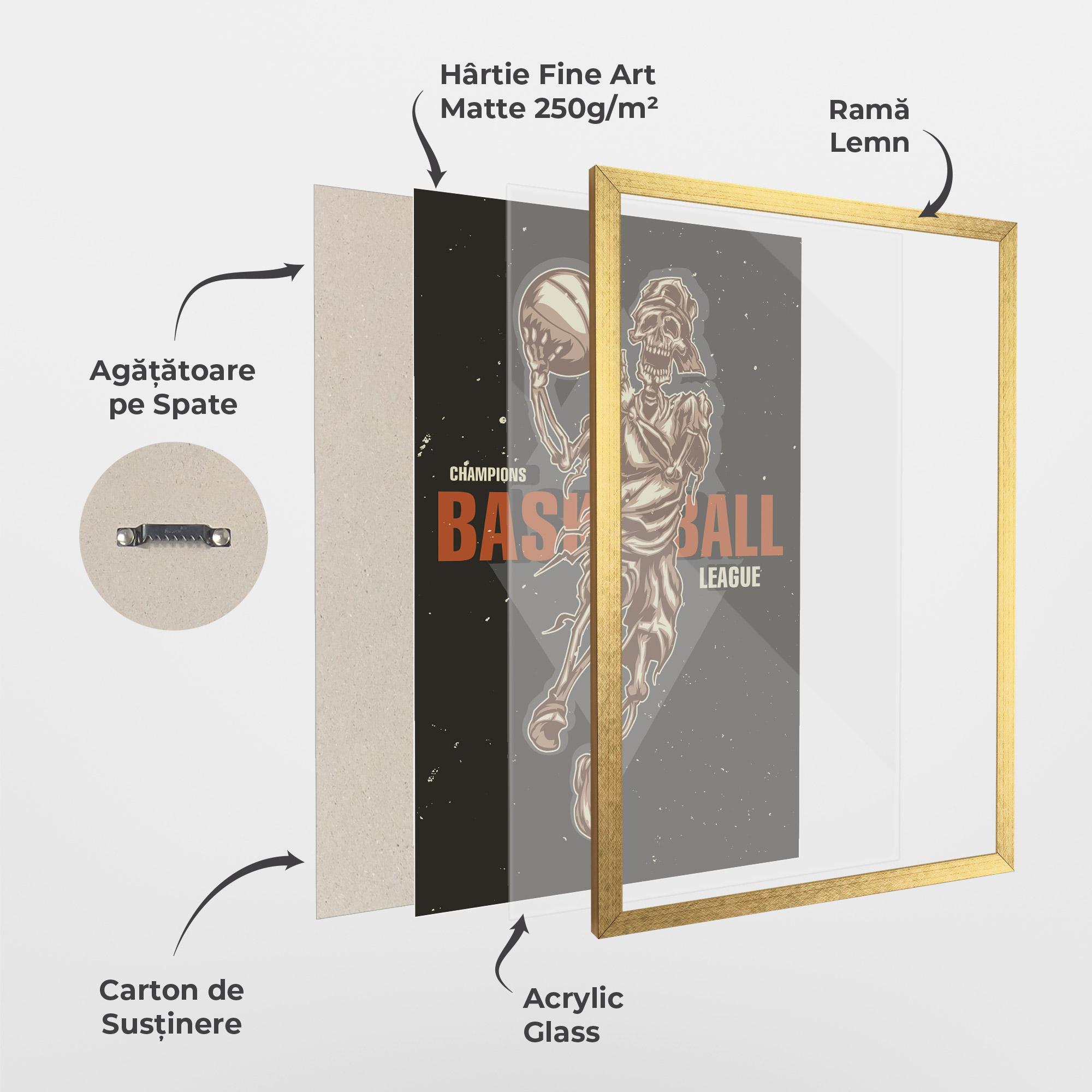 Poster Înrămat Basketball League mockup 1