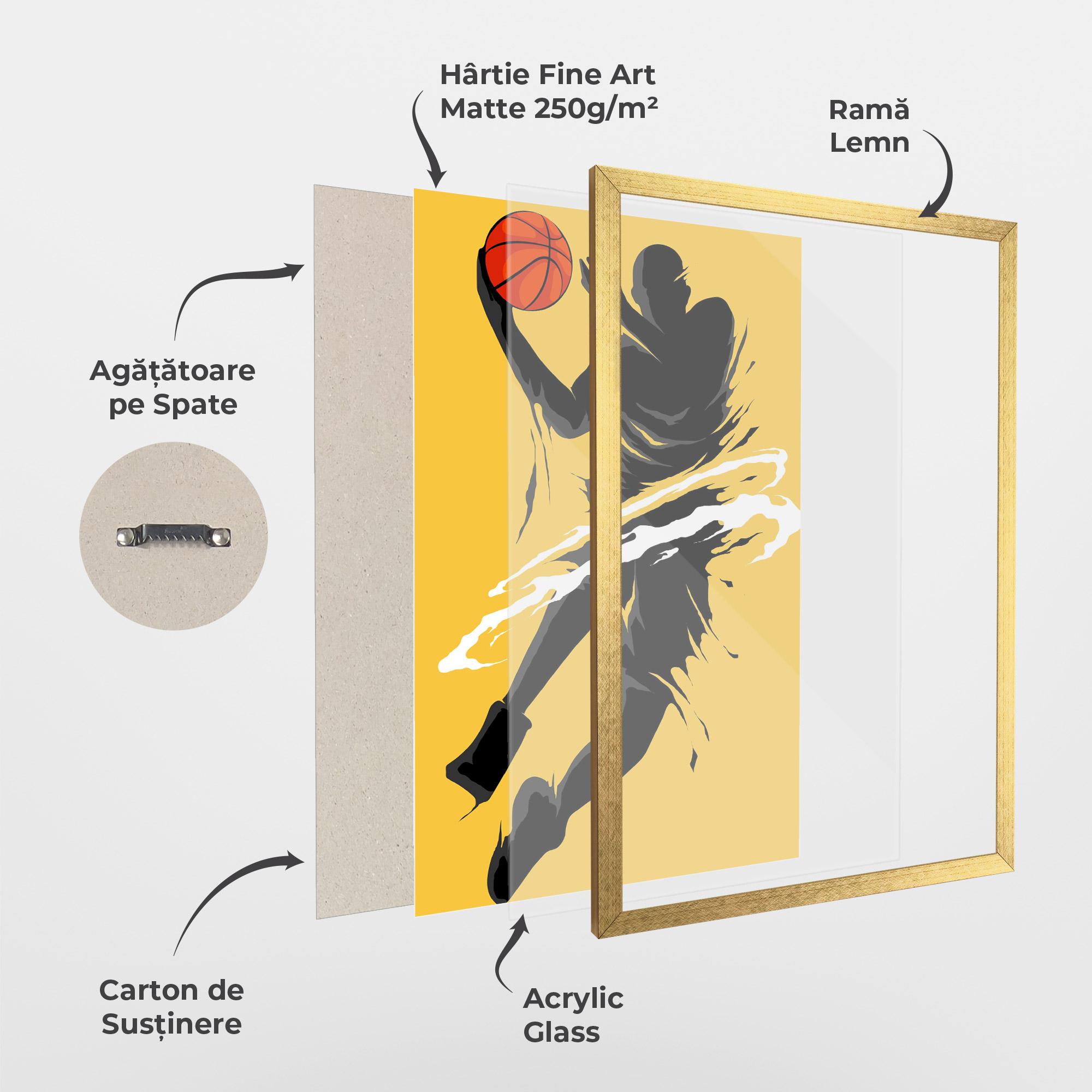 Poster Înrămat Basketball Smoke mockup 1