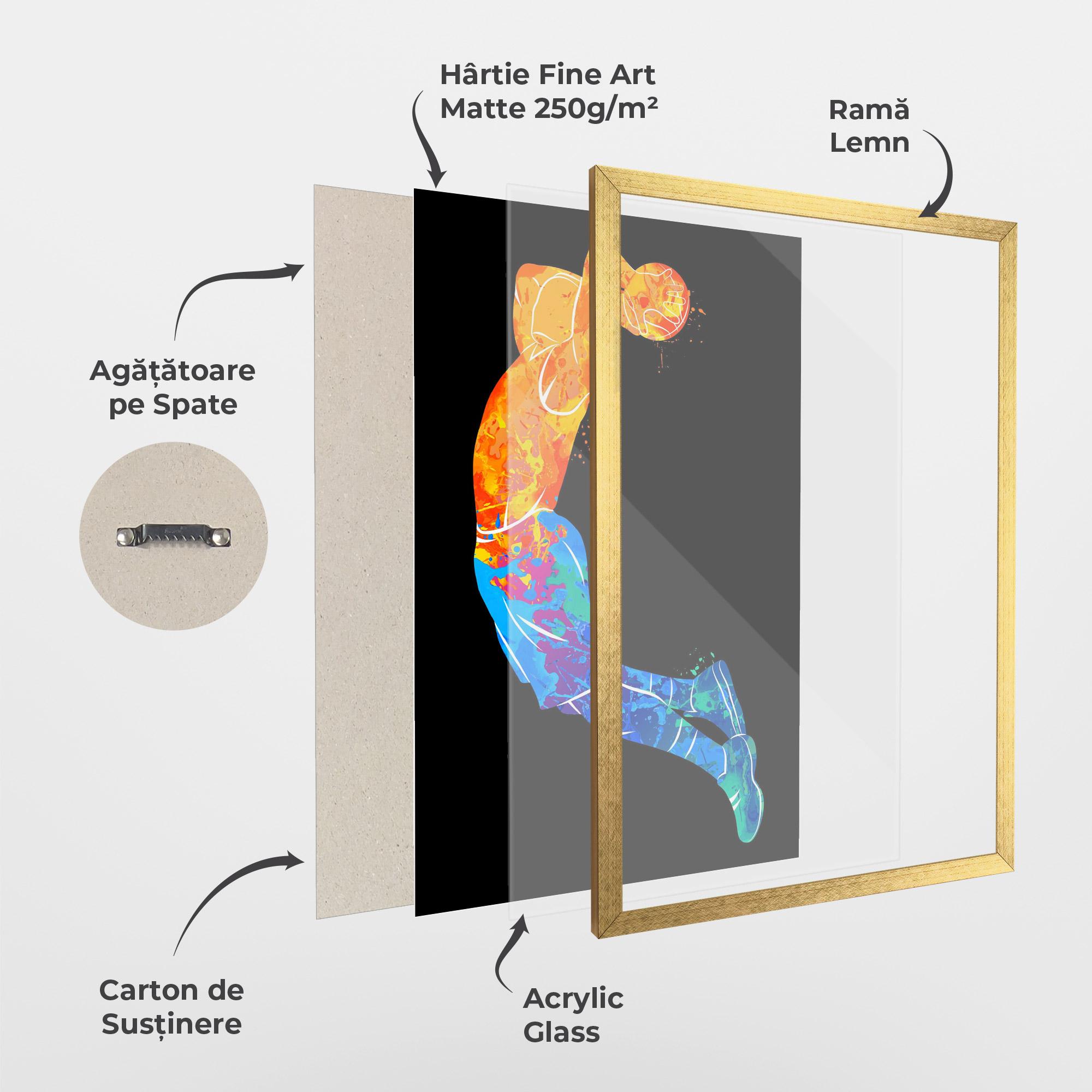 Poster Înrămat Blue Orange Basket mockup 1