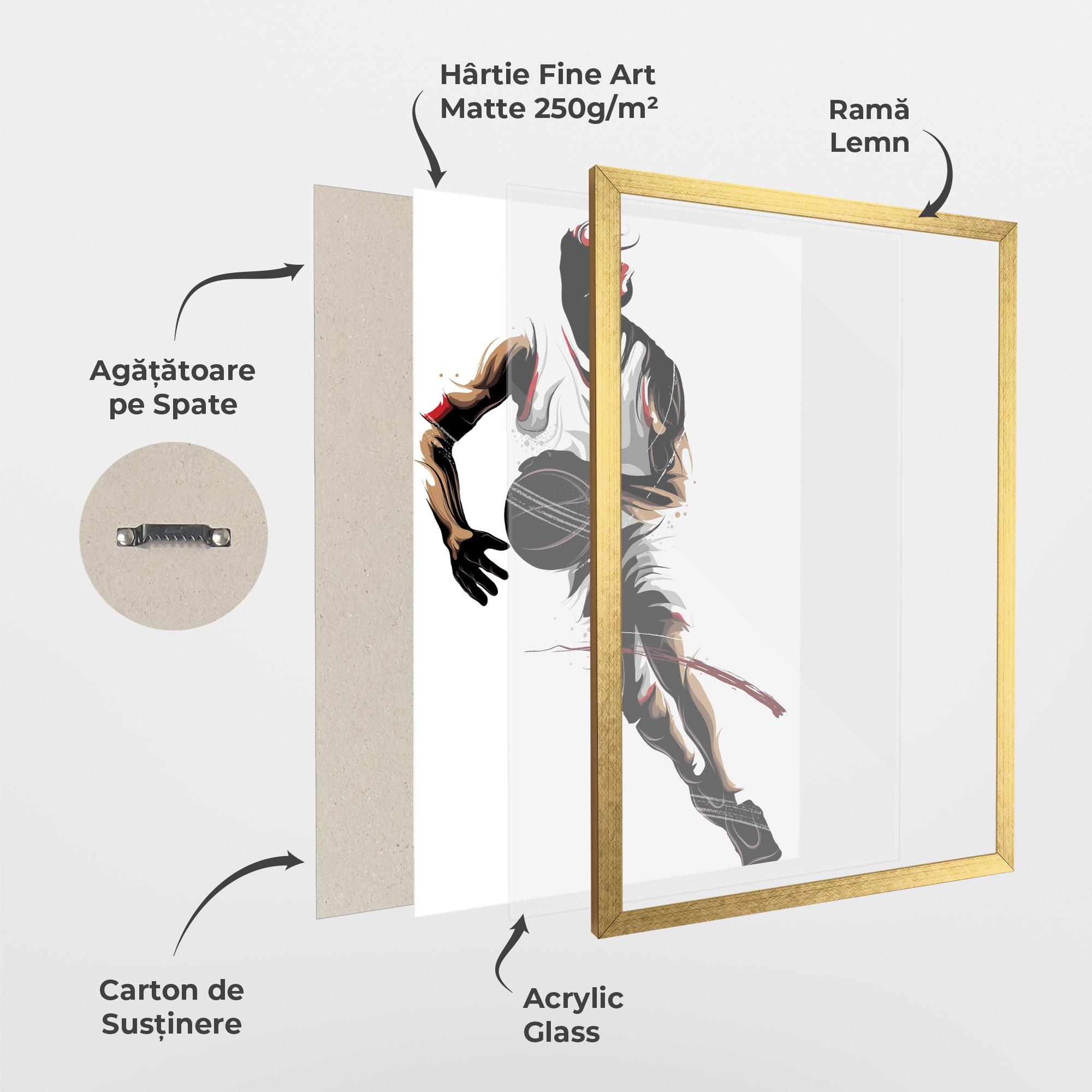 Poster Înrămat Dribbling Run mockup 1