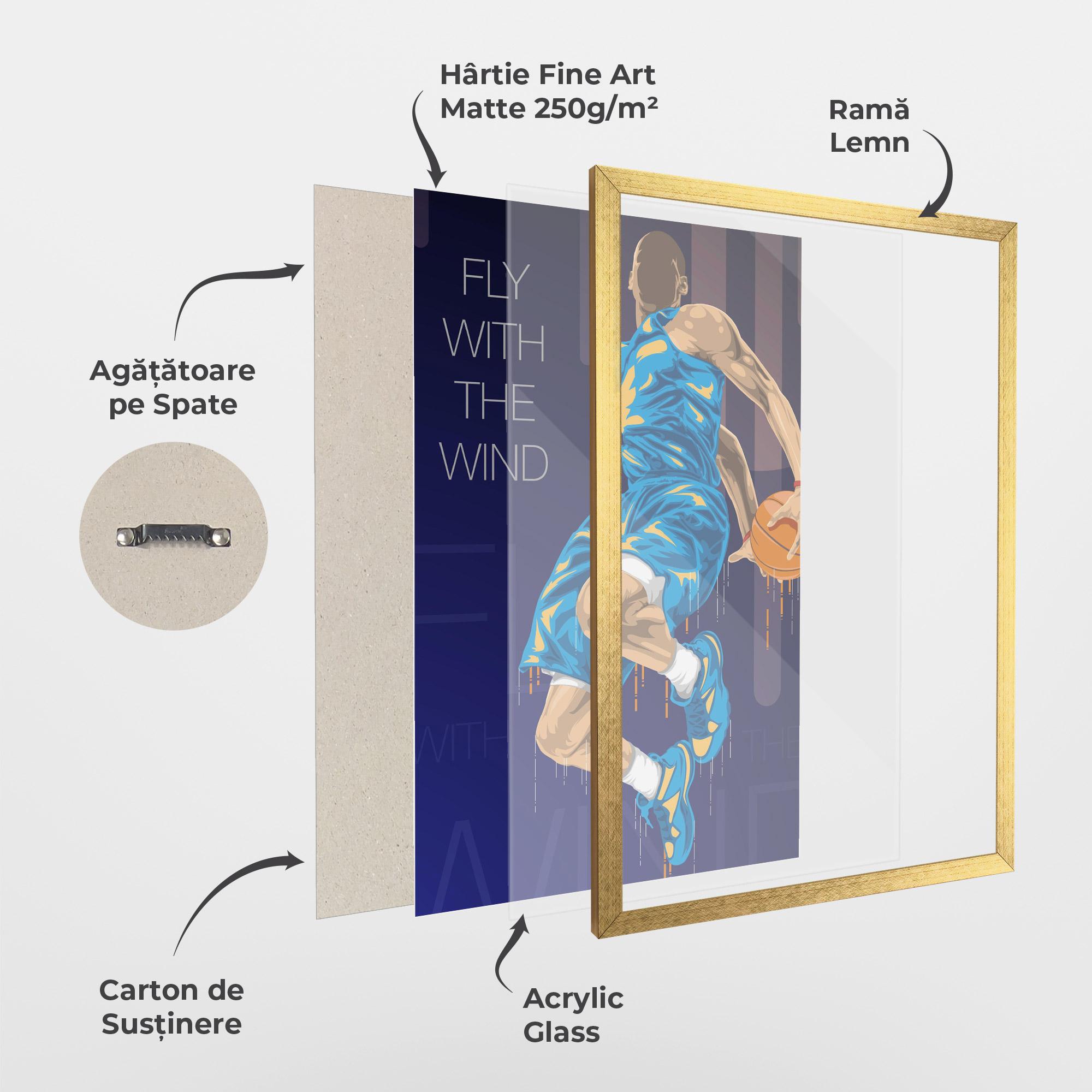 Poster Înrămat Fly With The Wind mockup 1