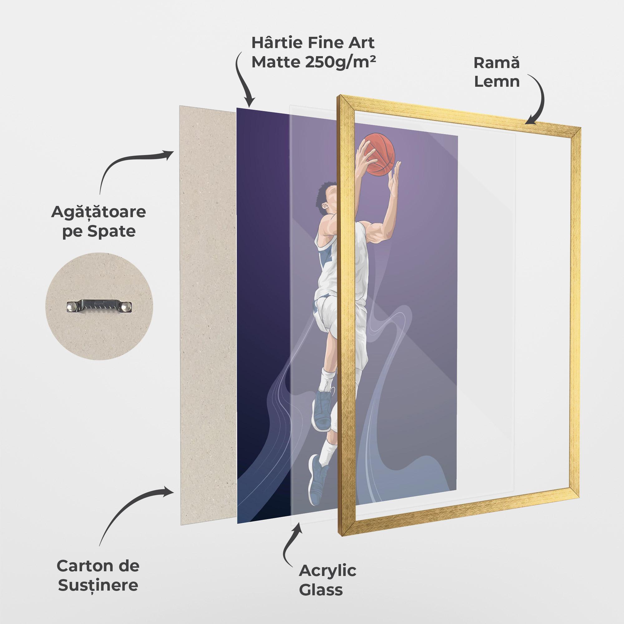 Poster Înrămat Flying Player mockup 1