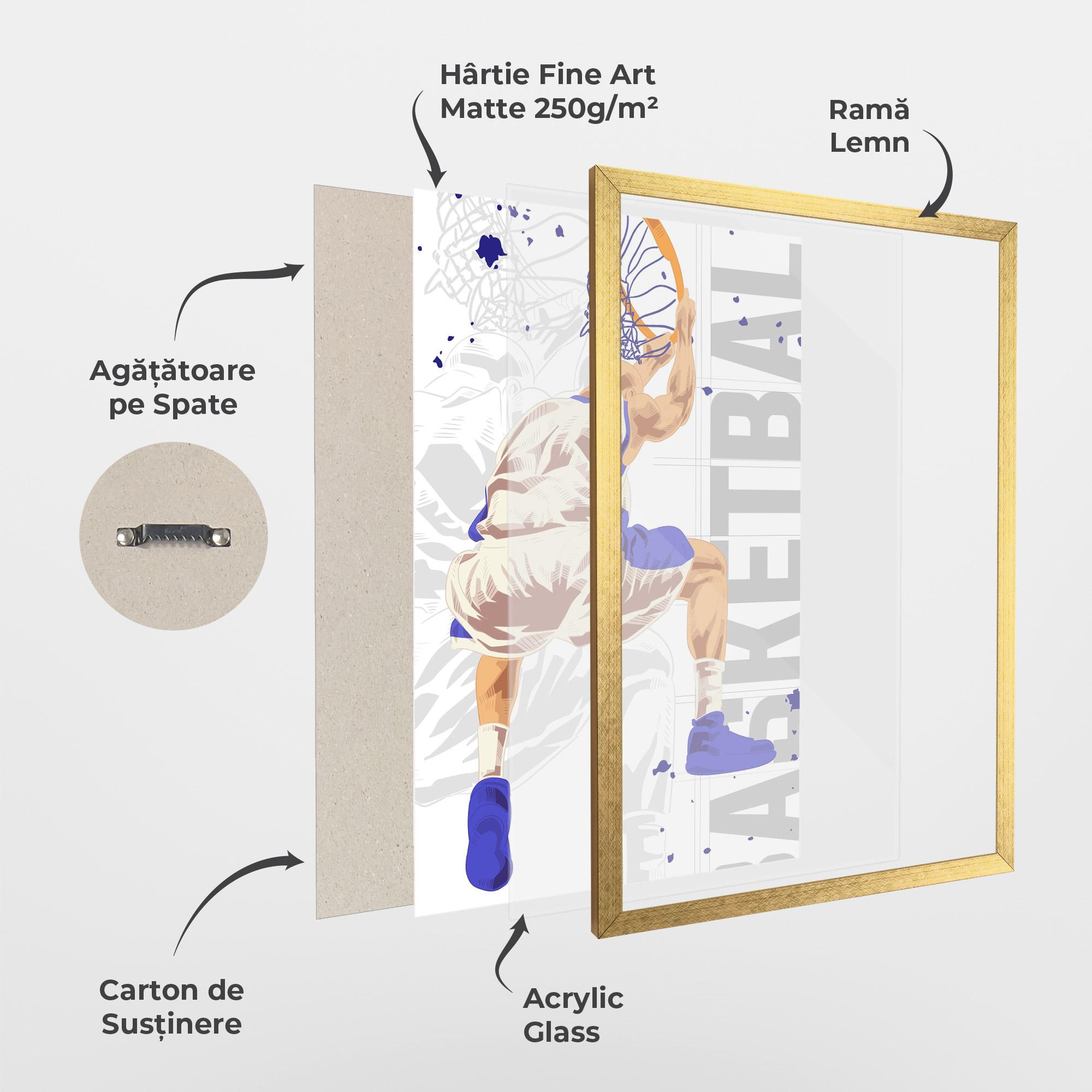 Poster Înrămat Grey Basketball mockup 1