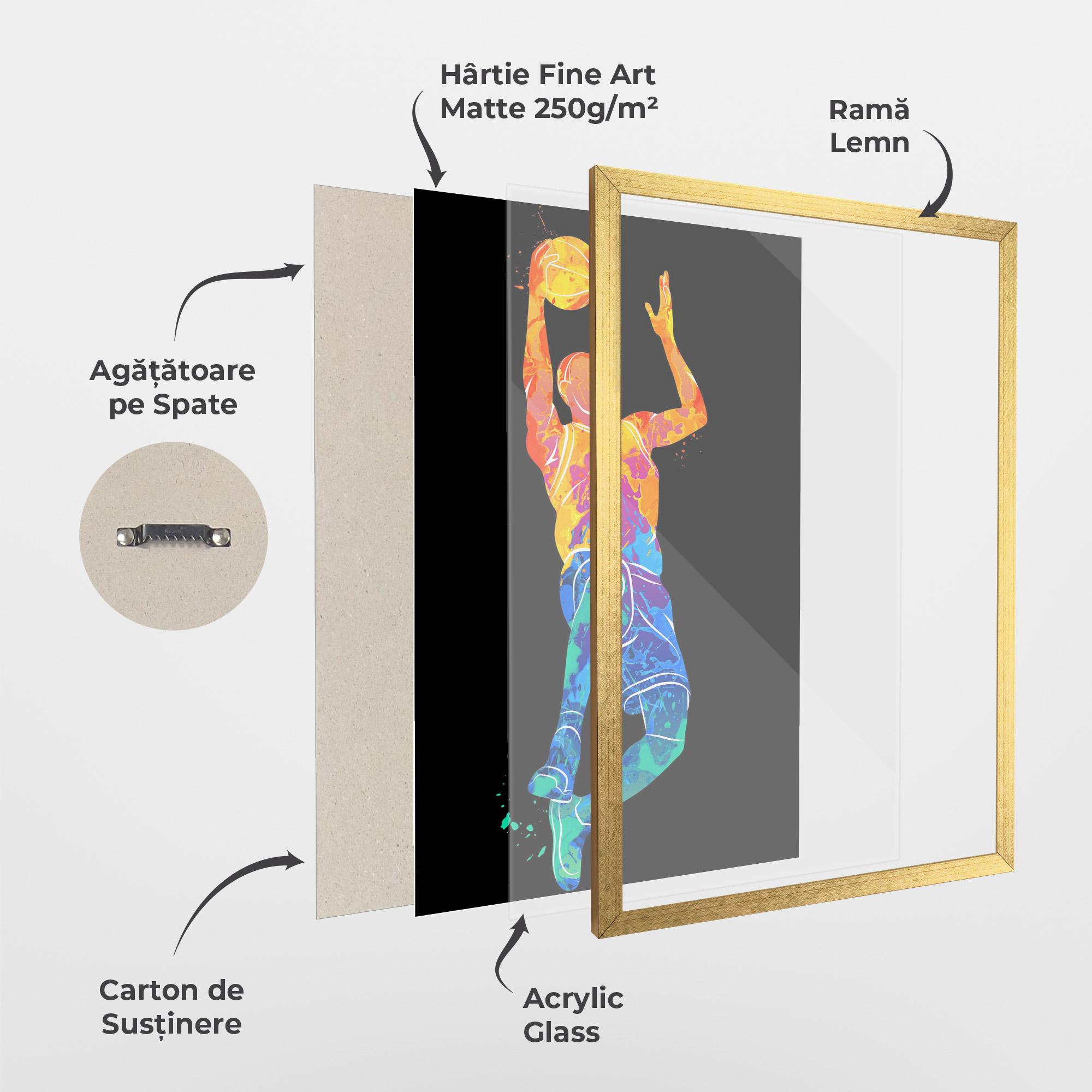 Poster Înrămat Orange Blue Basket mockup 1