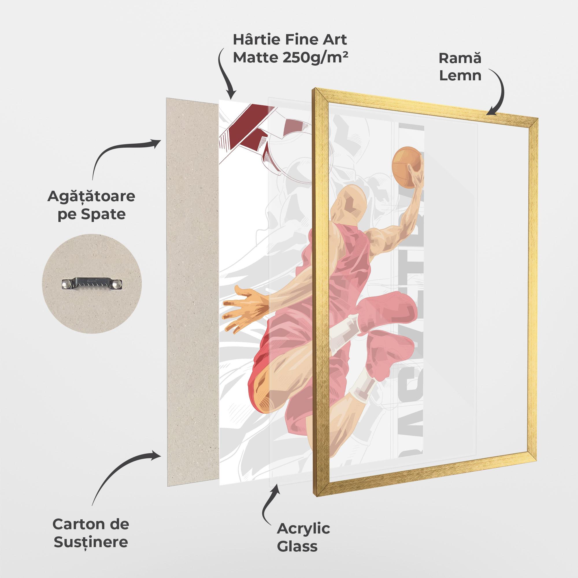 Poster Înrămat Pink Basketball mockup 1