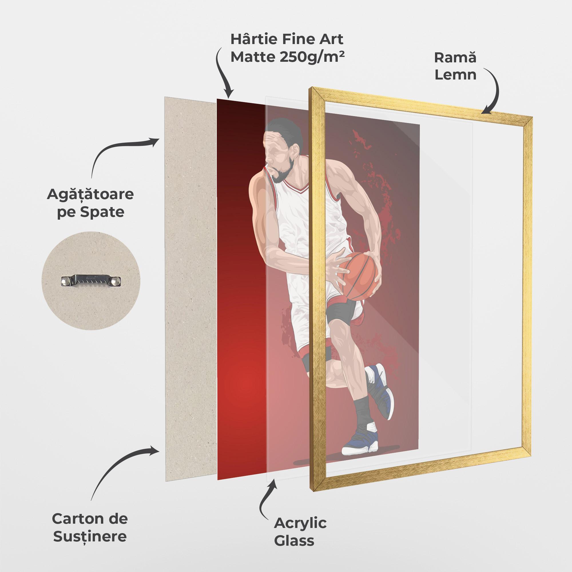 Poster Înrămat Red Fire Basket mockup 1