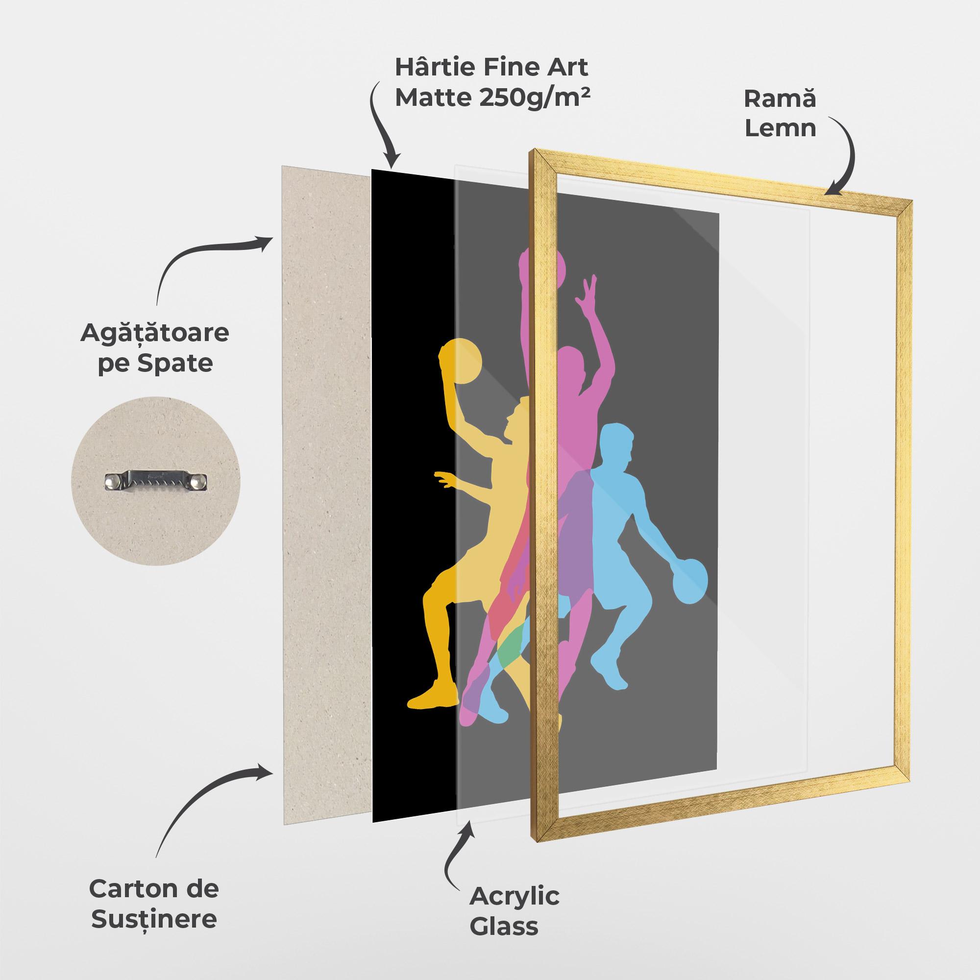 Poster Înrămat Three Basket Players mockup 1