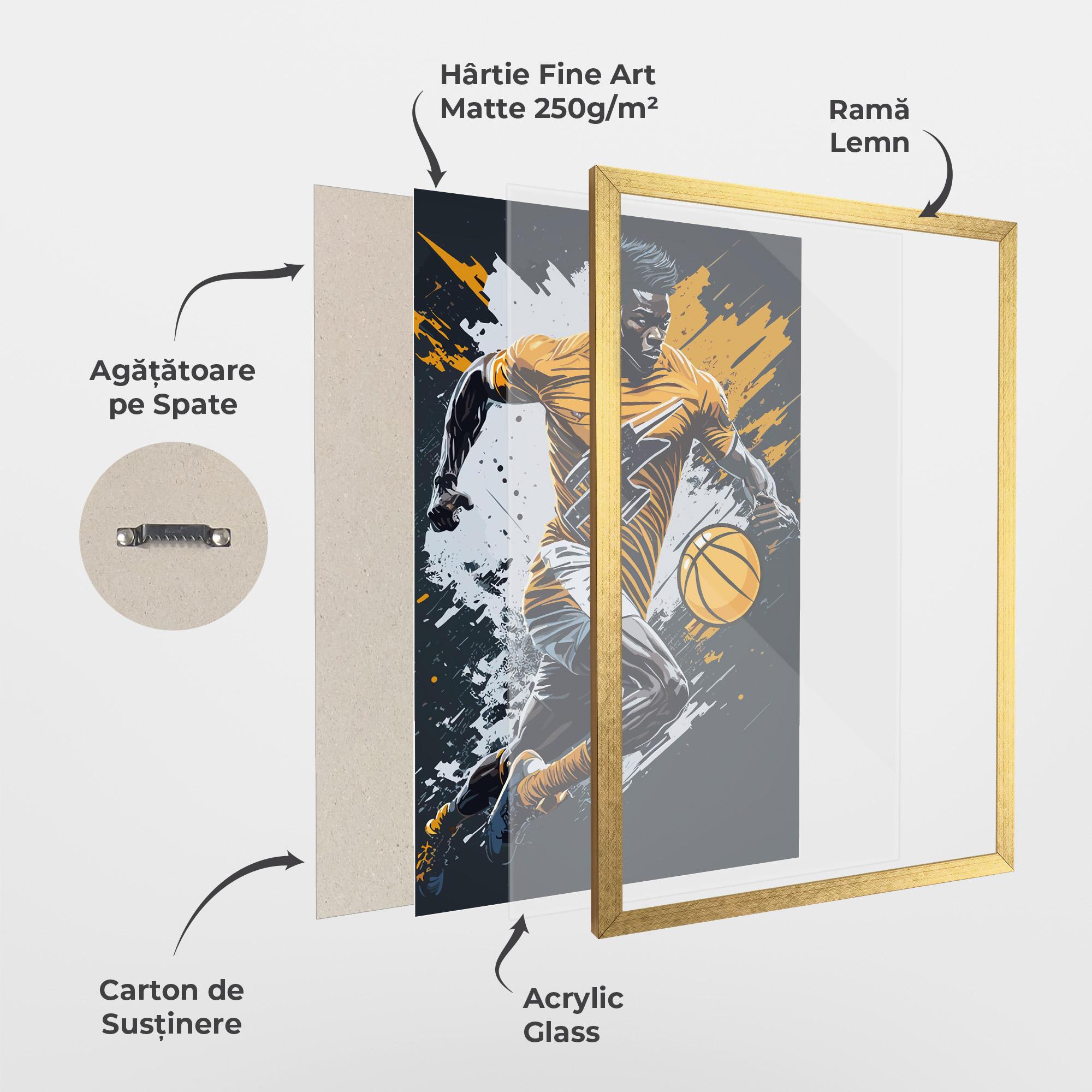 Poster Înrămat Yellow White Basket mockup 1