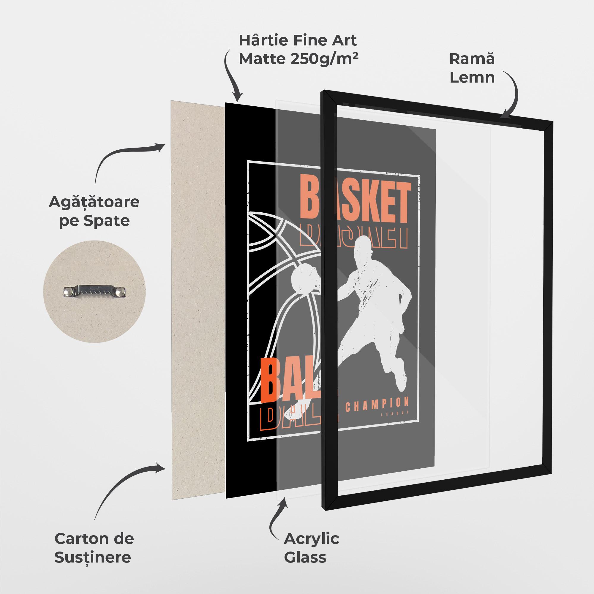 Poster Înrămat Basket Champion mockup 1