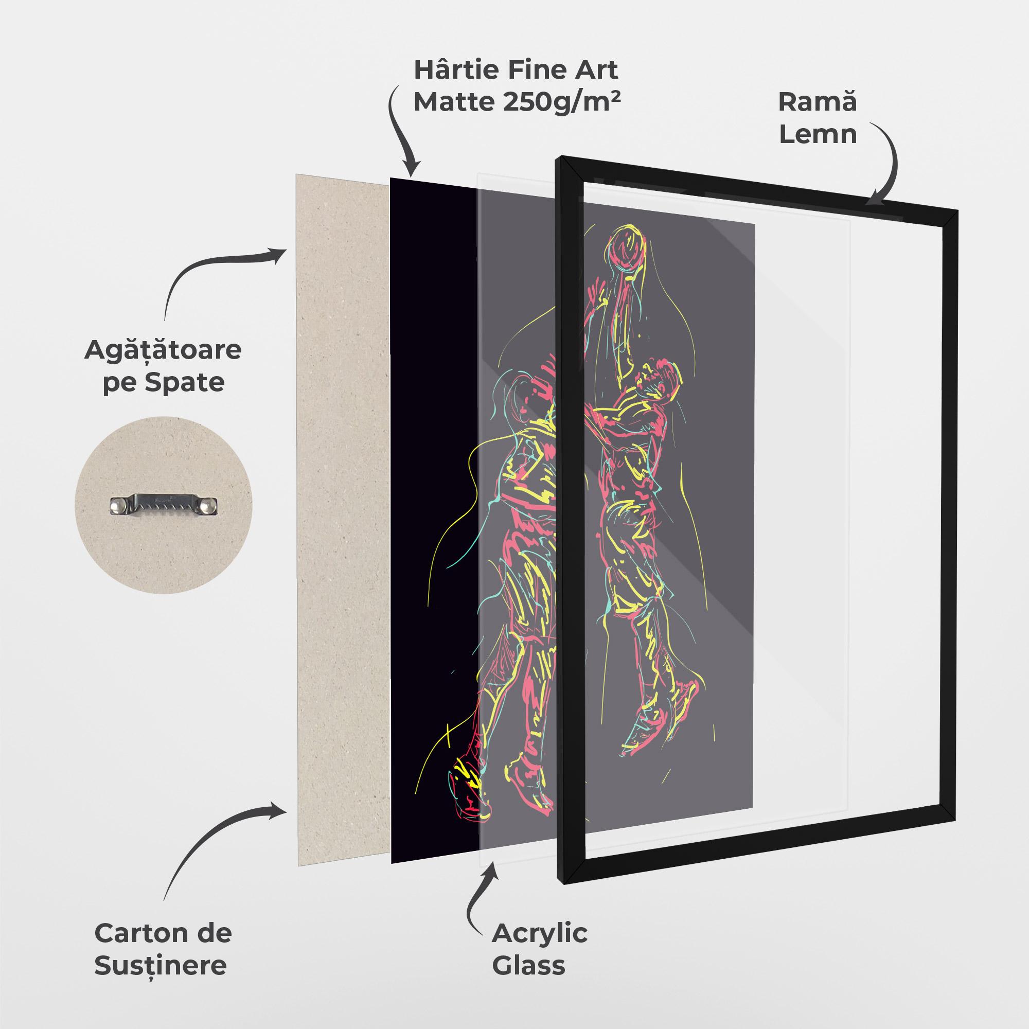 Poster Înrămat Basket Line Jump mockup 1