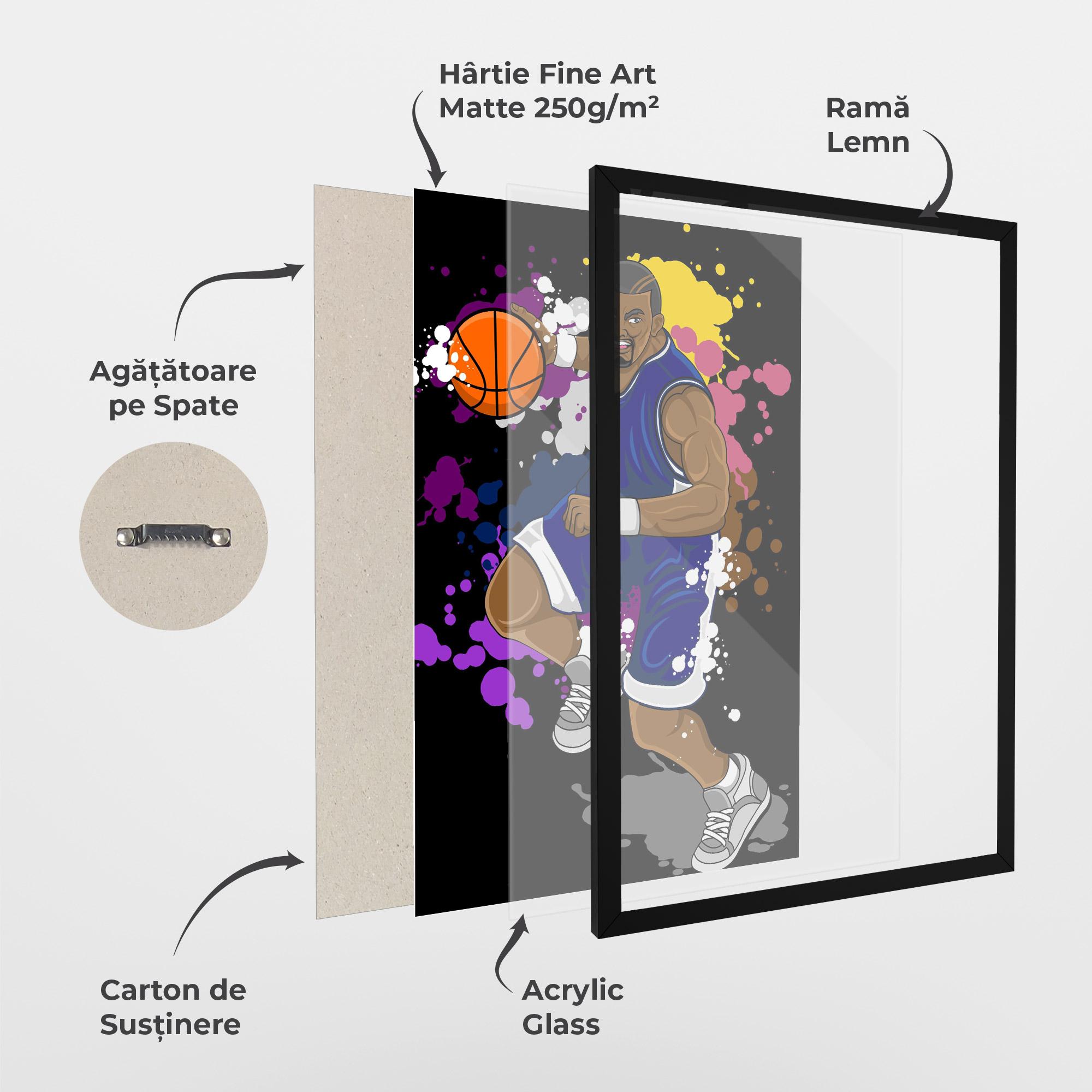 Poster Înrămat Basketball Character mockup 1