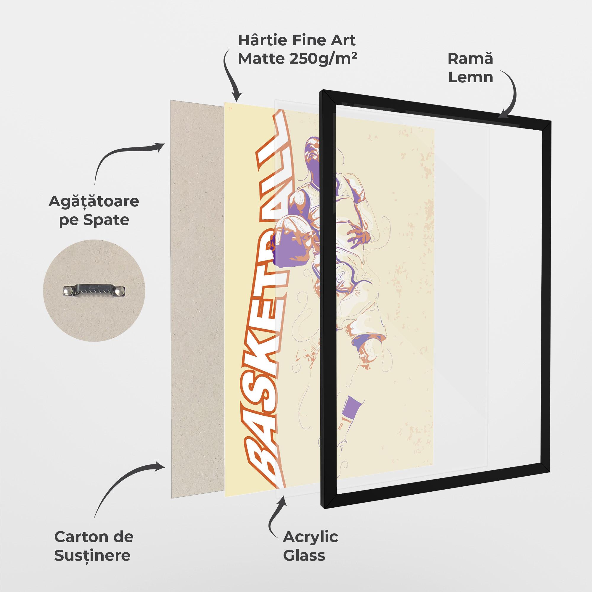 Poster Înrămat Basketball Cream mockup 1