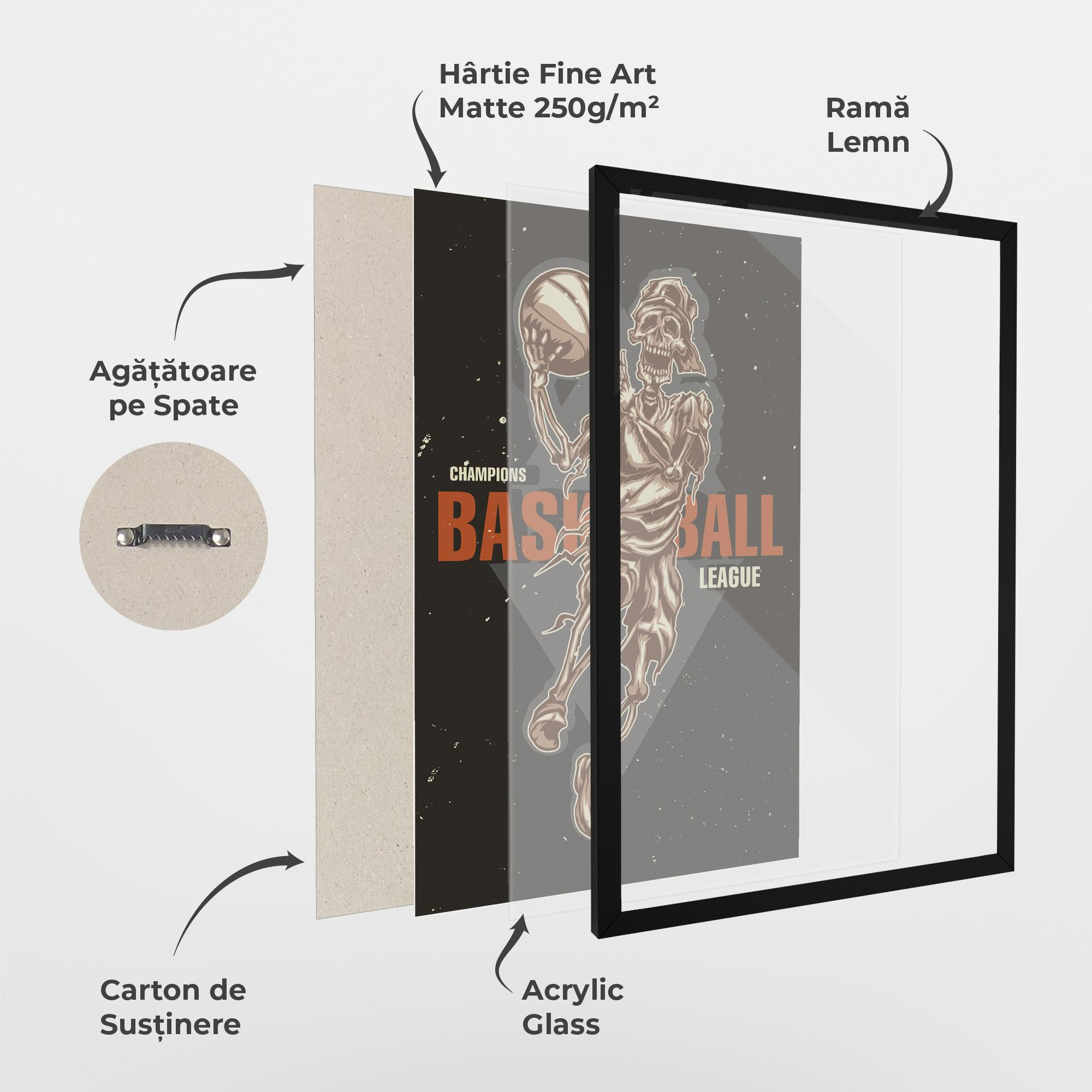 Poster Înrămat Basketball League mockup 1