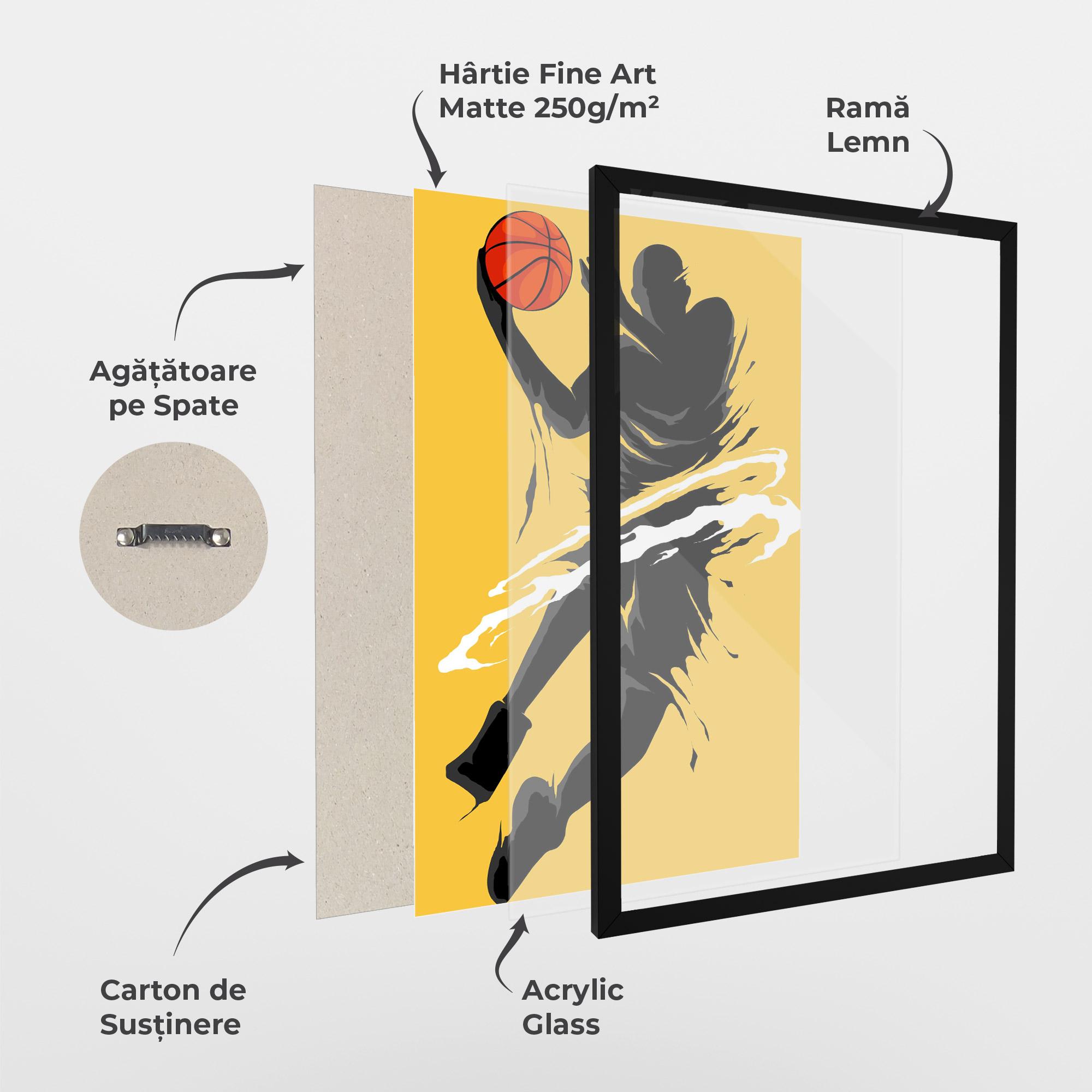 Poster Înrămat Basketball Smoke mockup 1