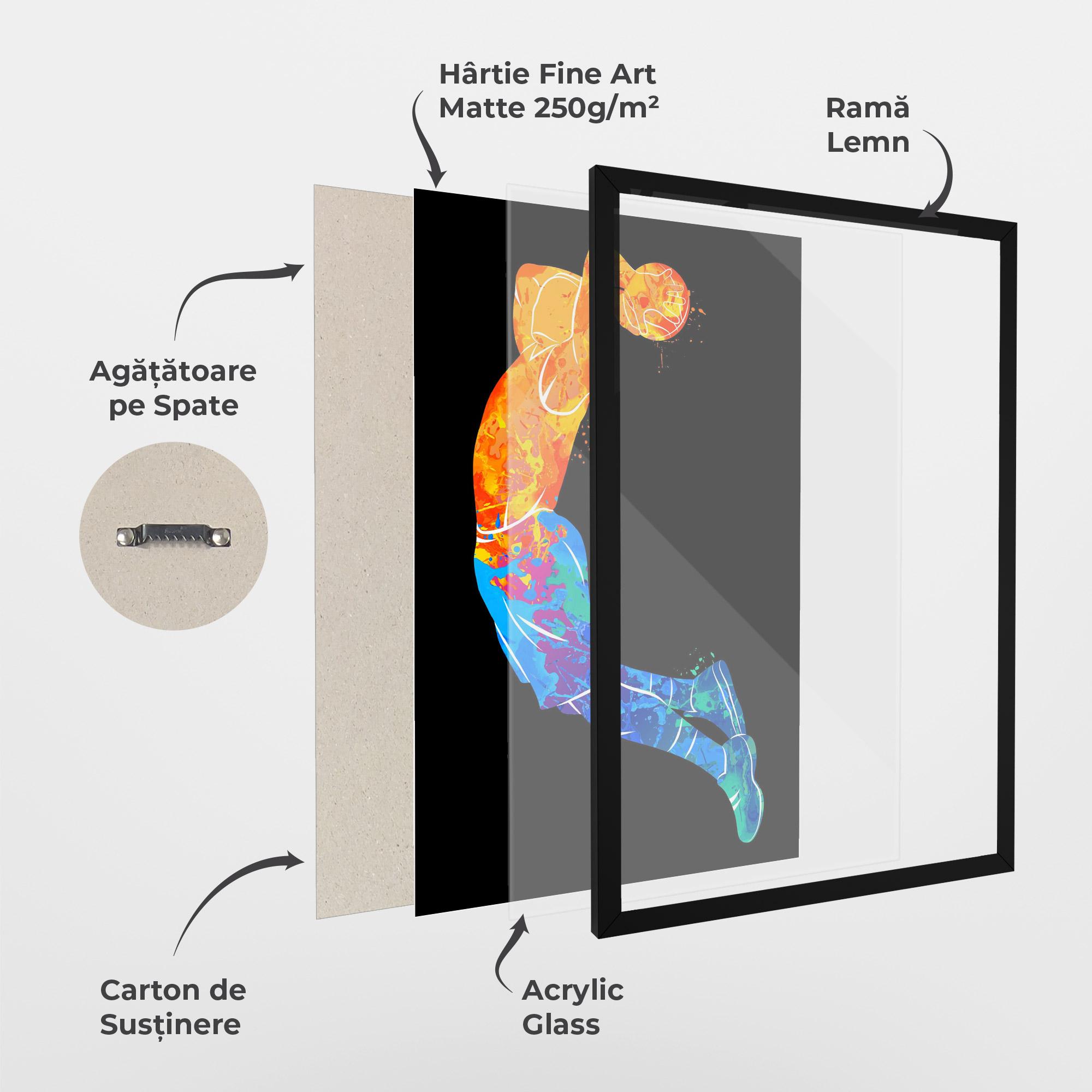 Poster Înrămat Blue Orange Basket mockup 1