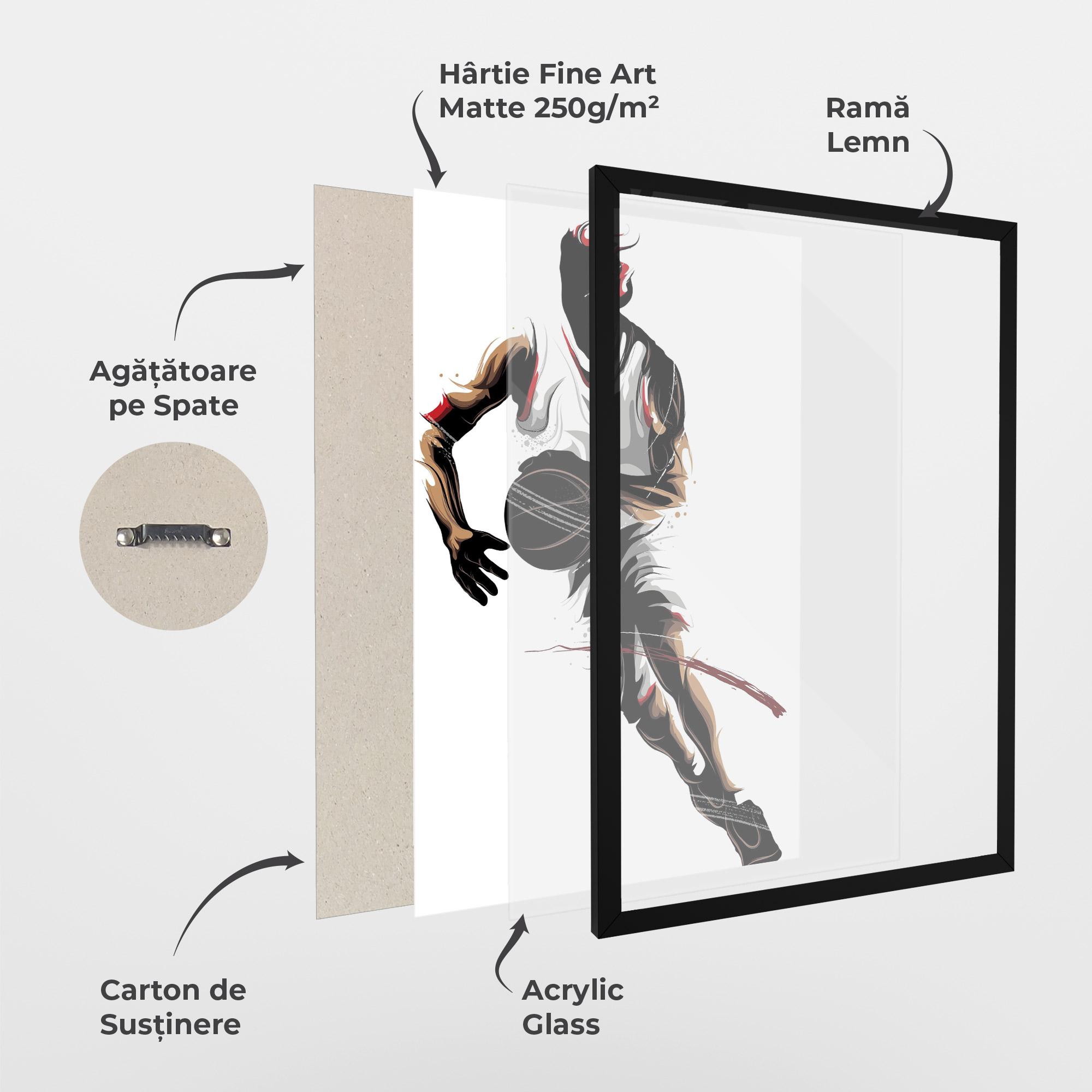 Poster Înrămat Dribbling Run mockup 1