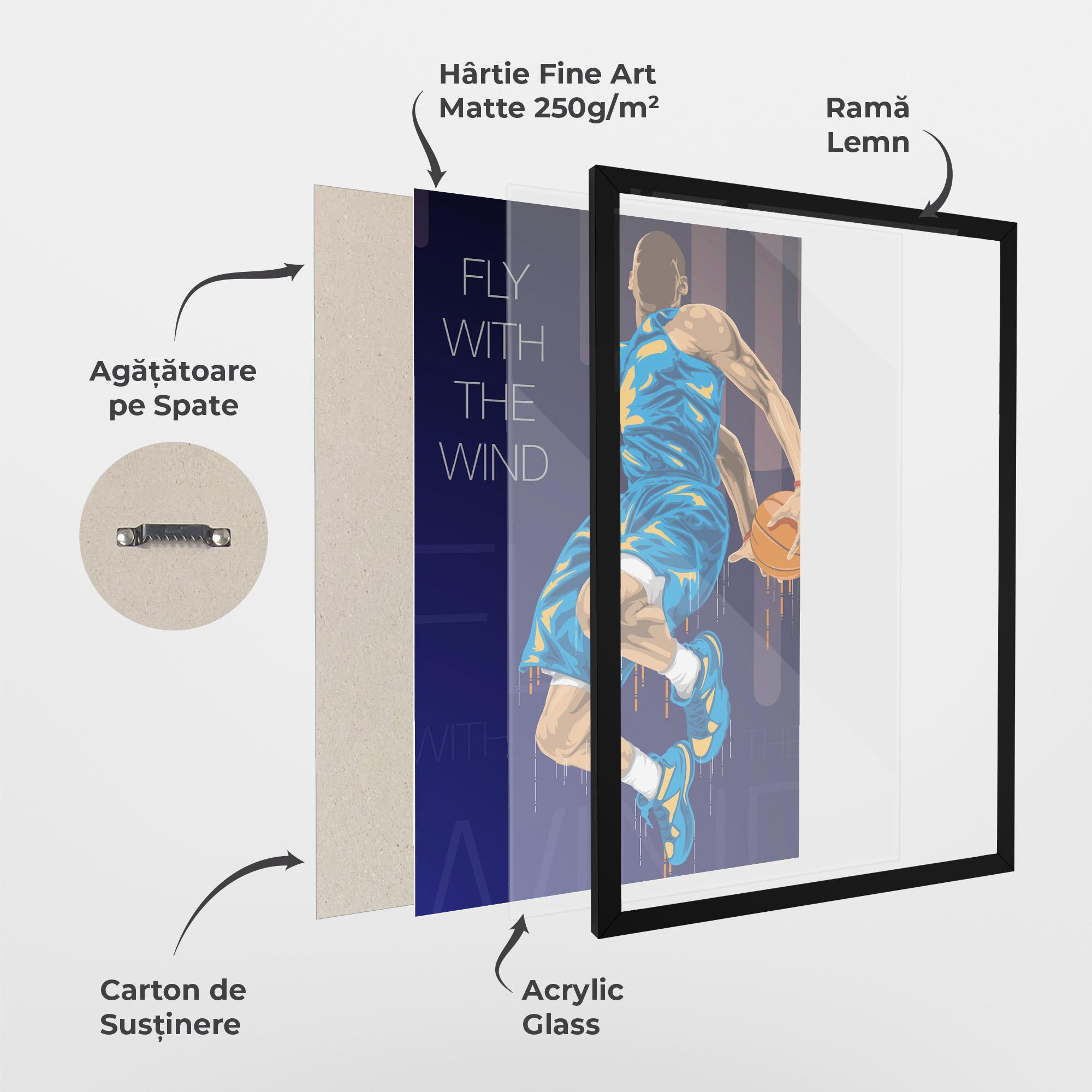 Poster Înrămat Fly With The Wind mockup 1