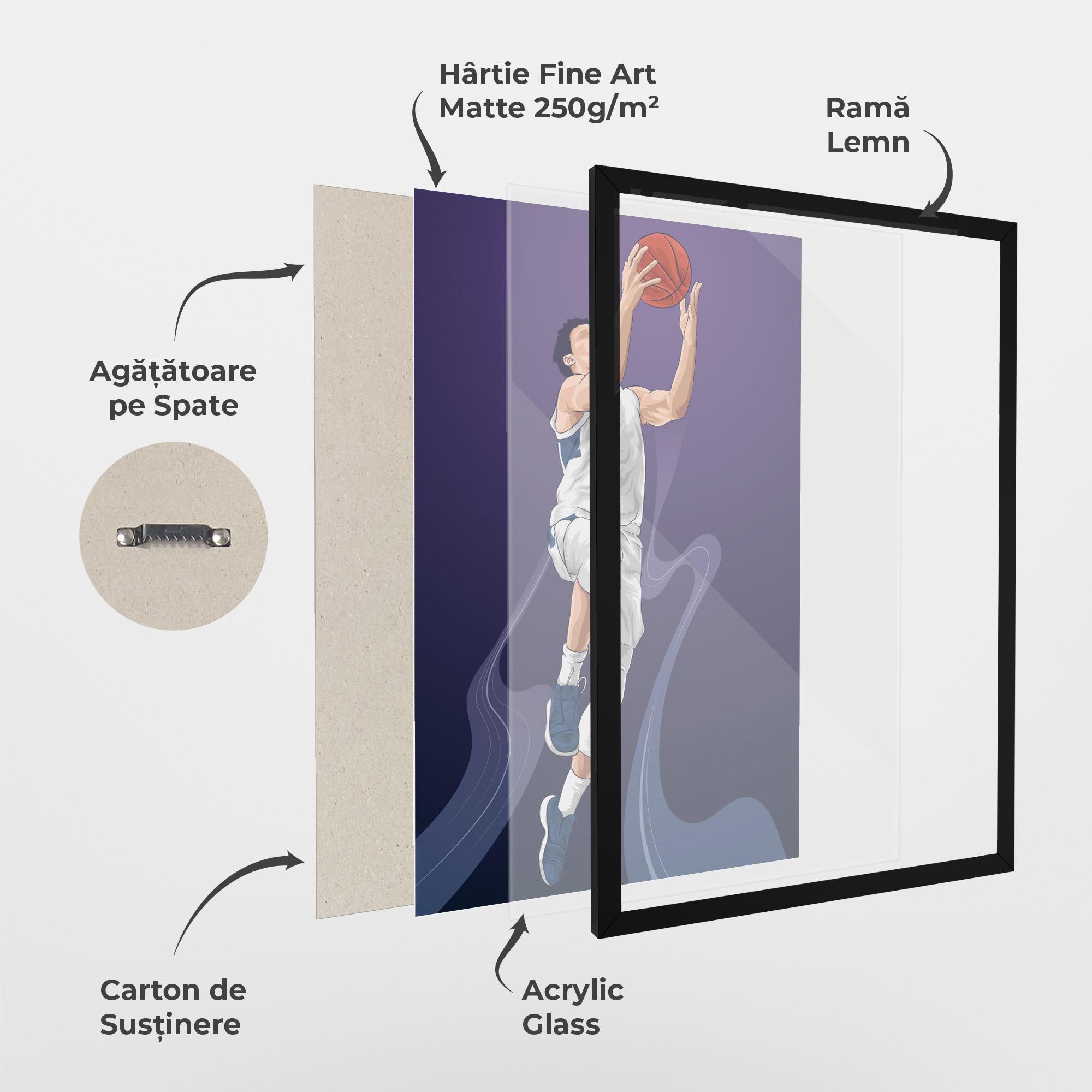 Poster Înrămat Flying Player mockup 1