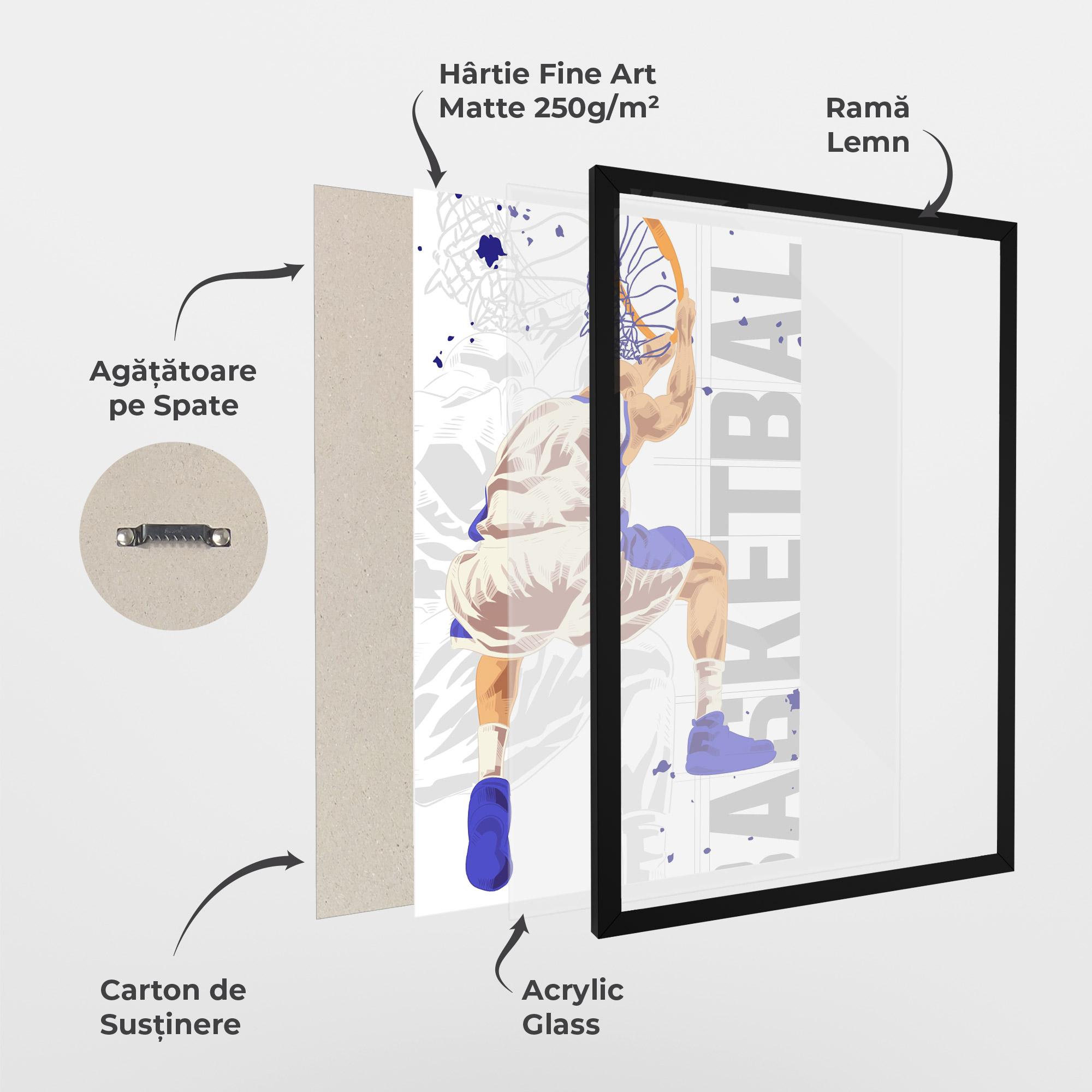 Poster Înrămat Grey Basketball mockup 1