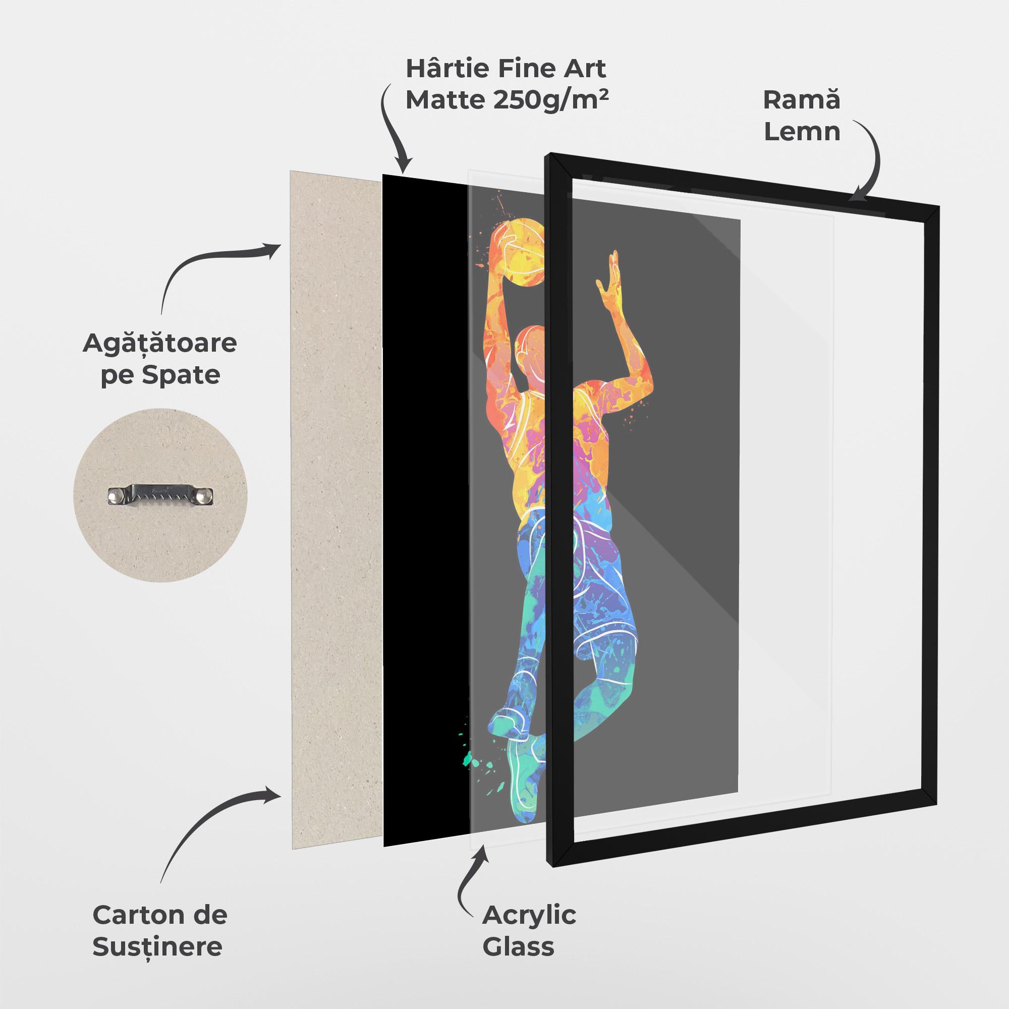 Poster Înrămat Orange Blue Basket mockup 1