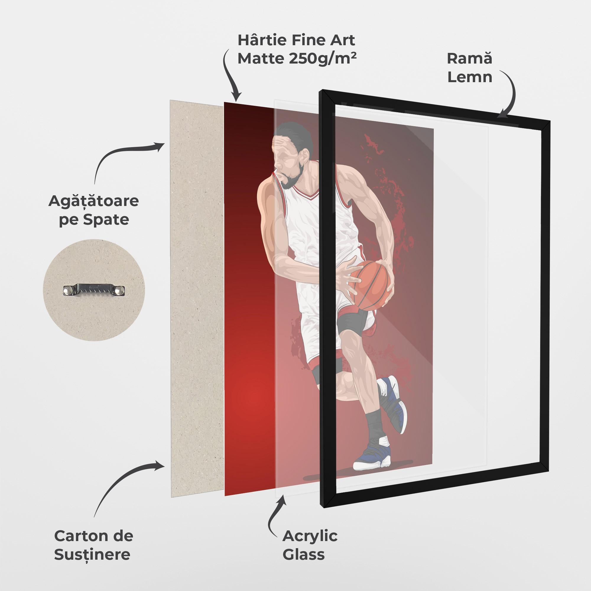 Poster Înrămat Red Fire Basket mockup 1