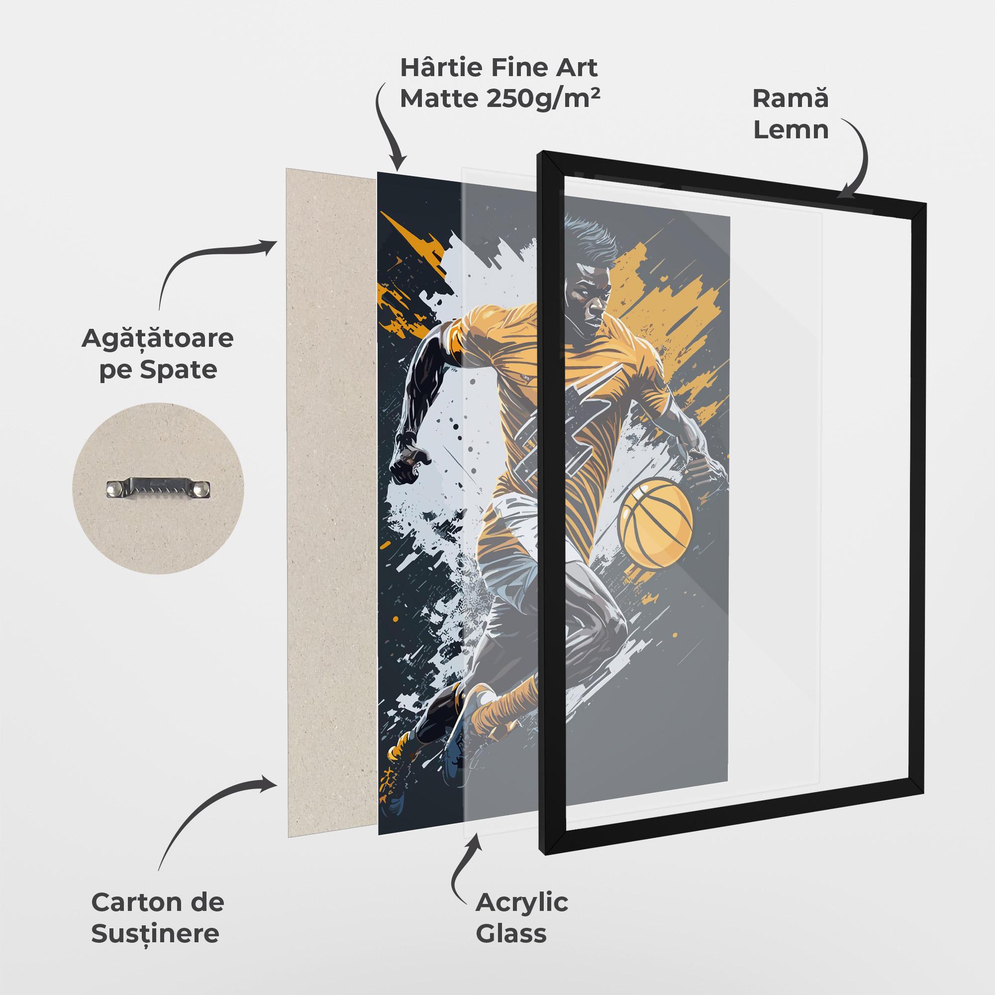 Poster Înrămat Yellow White Basket mockup 1